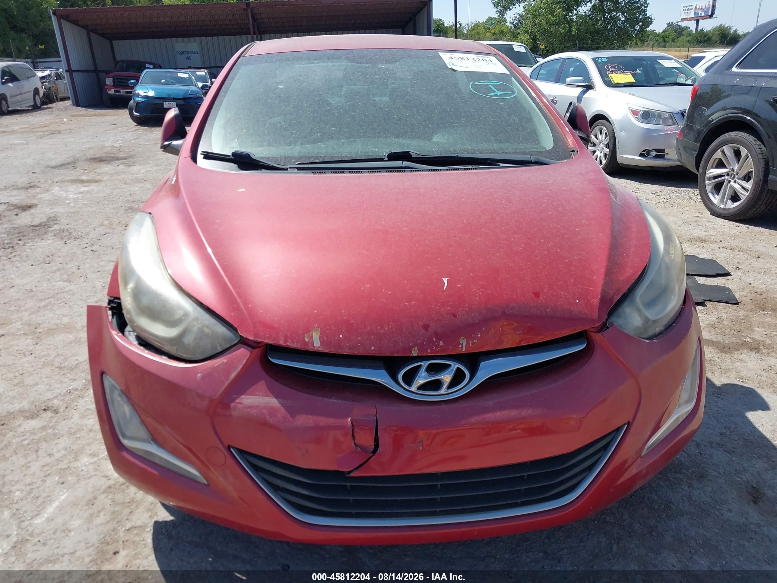 2014 Hyundai Elantra Se Red vin: KMHDH4AE9EU166718
