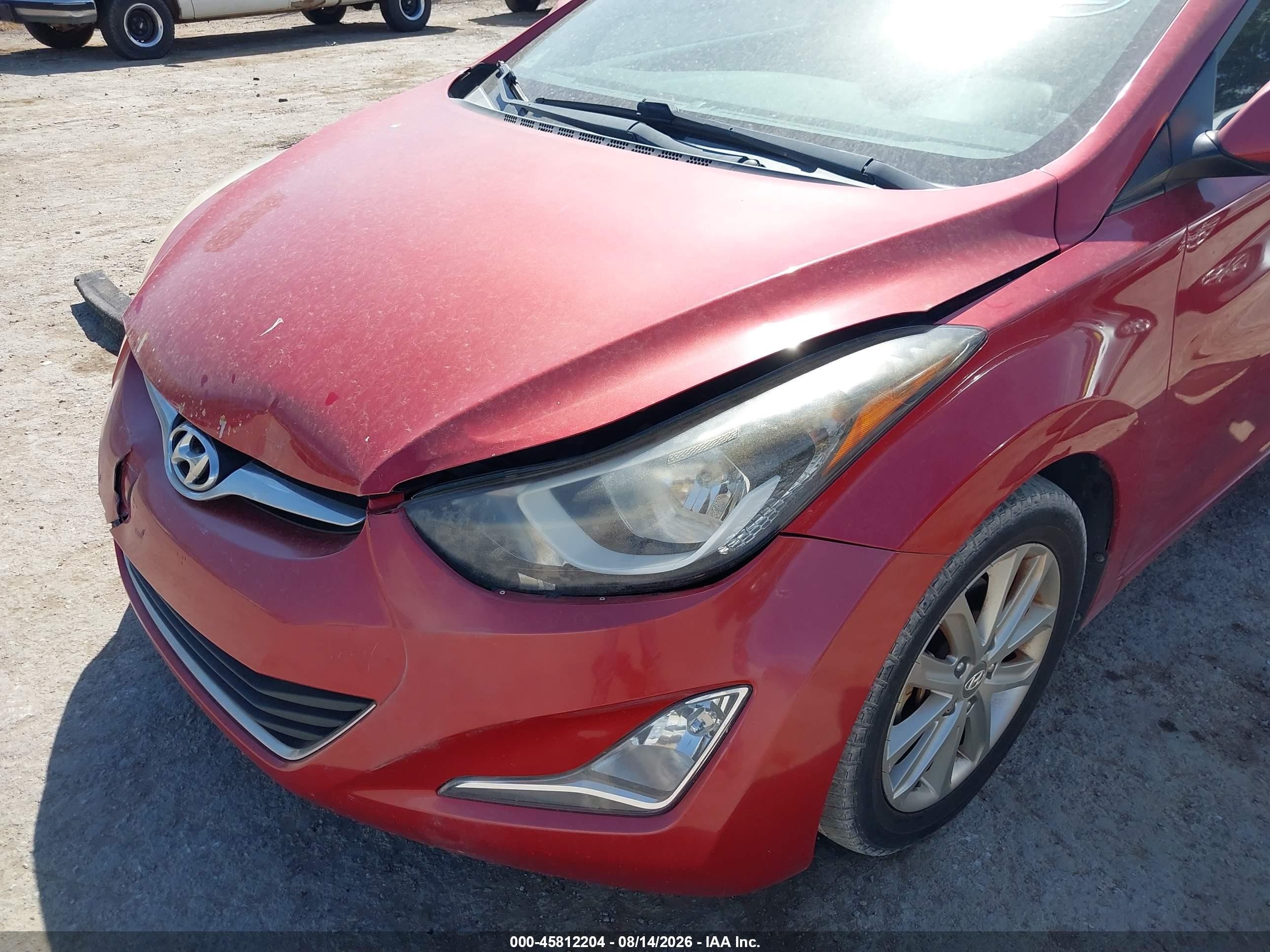 2014 Hyundai Elantra Se Red vin: KMHDH4AE9EU166718