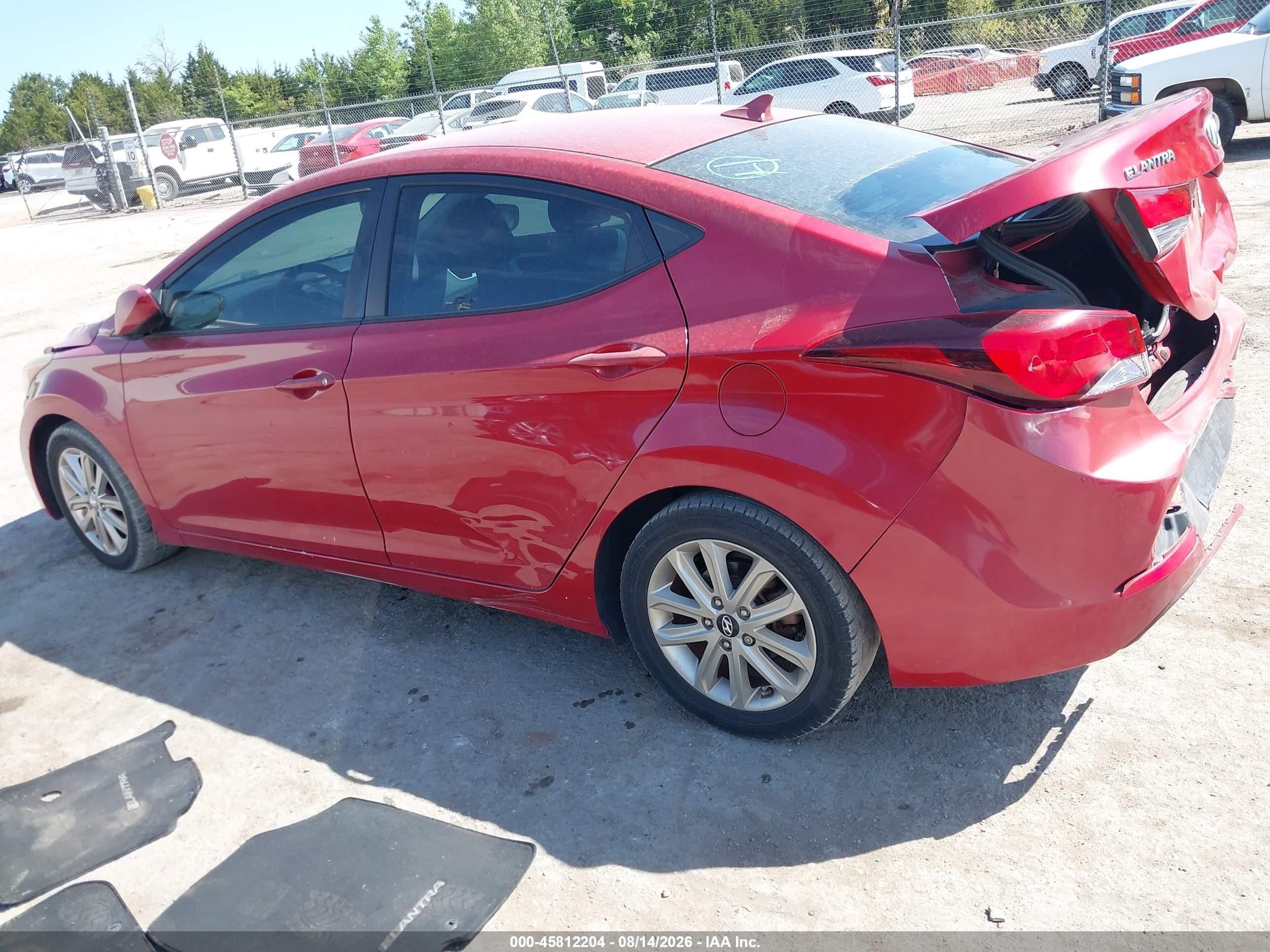 2014 Hyundai Elantra Se Red vin: KMHDH4AE9EU166718