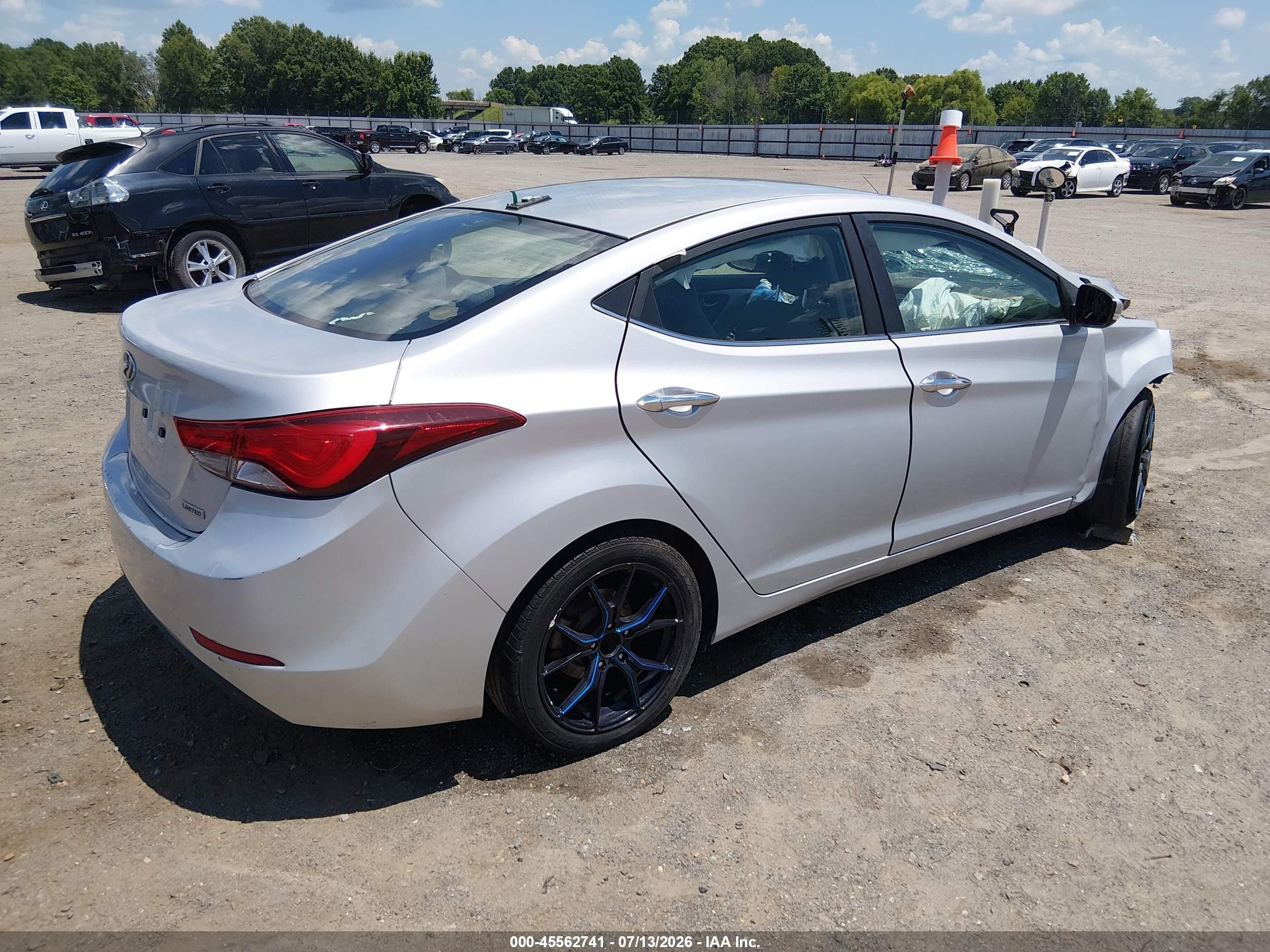 2014 Hyundai Elantra Limited Silver vin: KMHDH4AE9EU170476