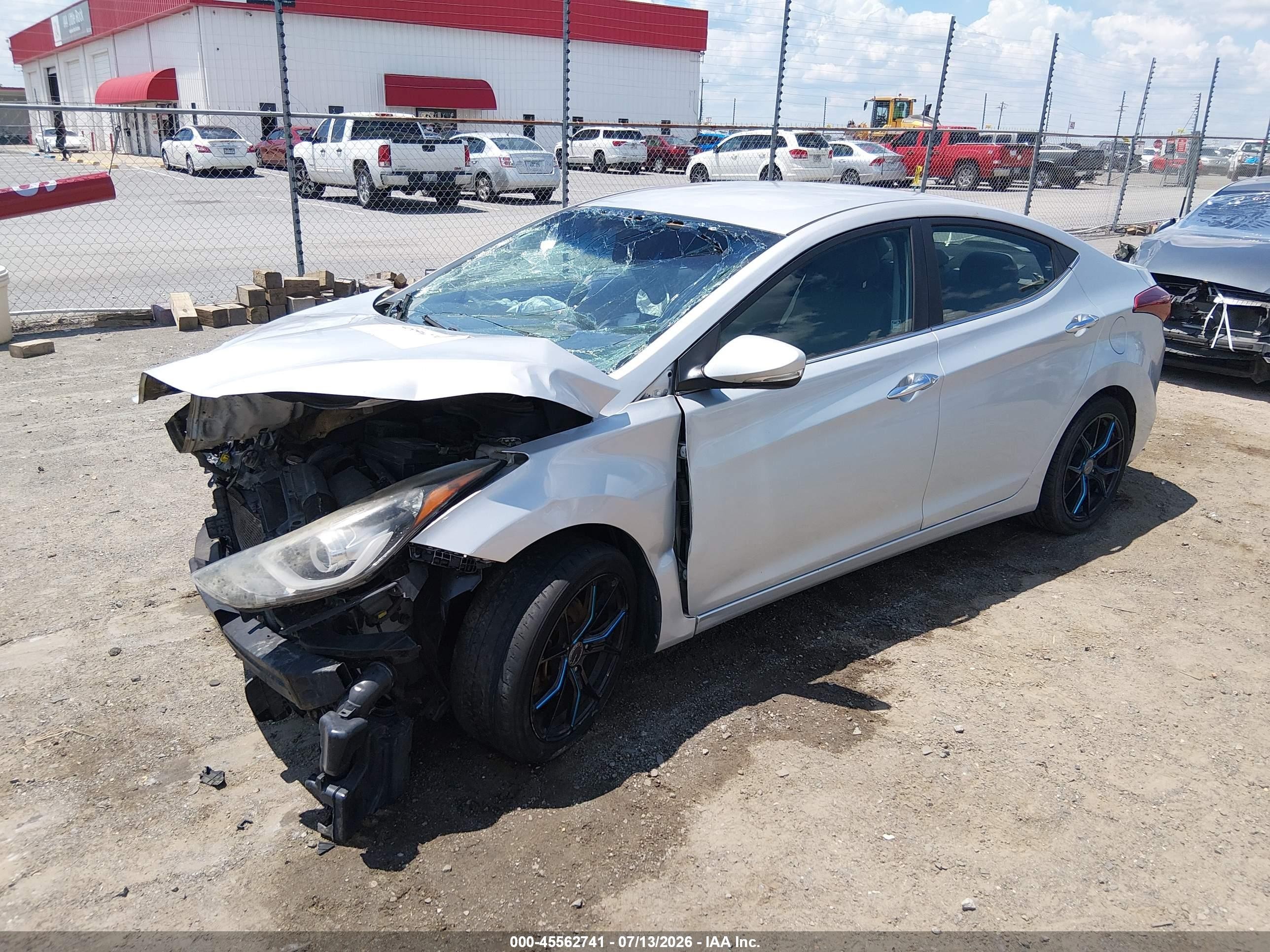 2014 Hyundai Elantra Limited Silver vin: KMHDH4AE9EU170476