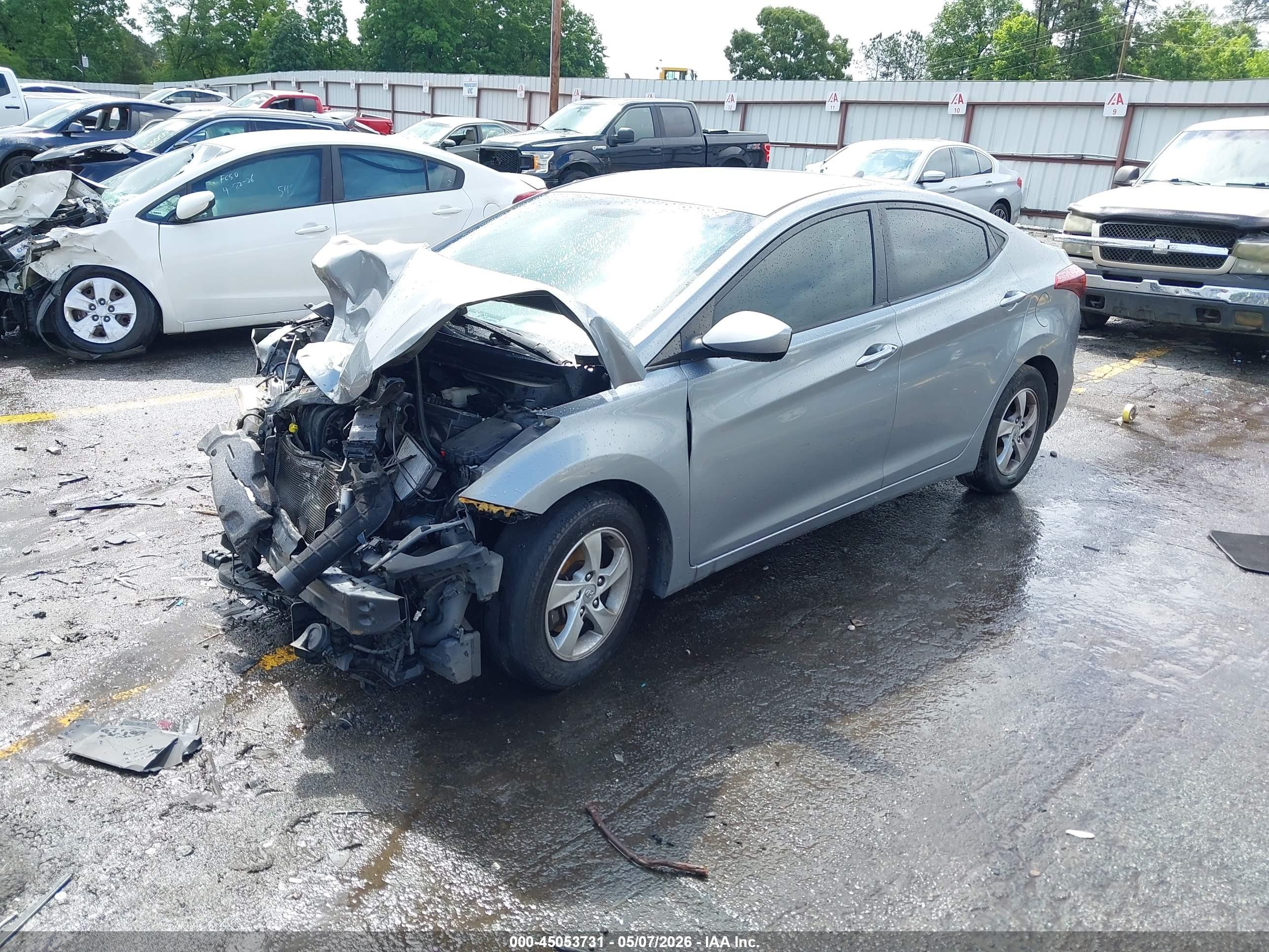 2014 Hyundai Elantra Se Silver vin: KMHDH4AE9EU171465