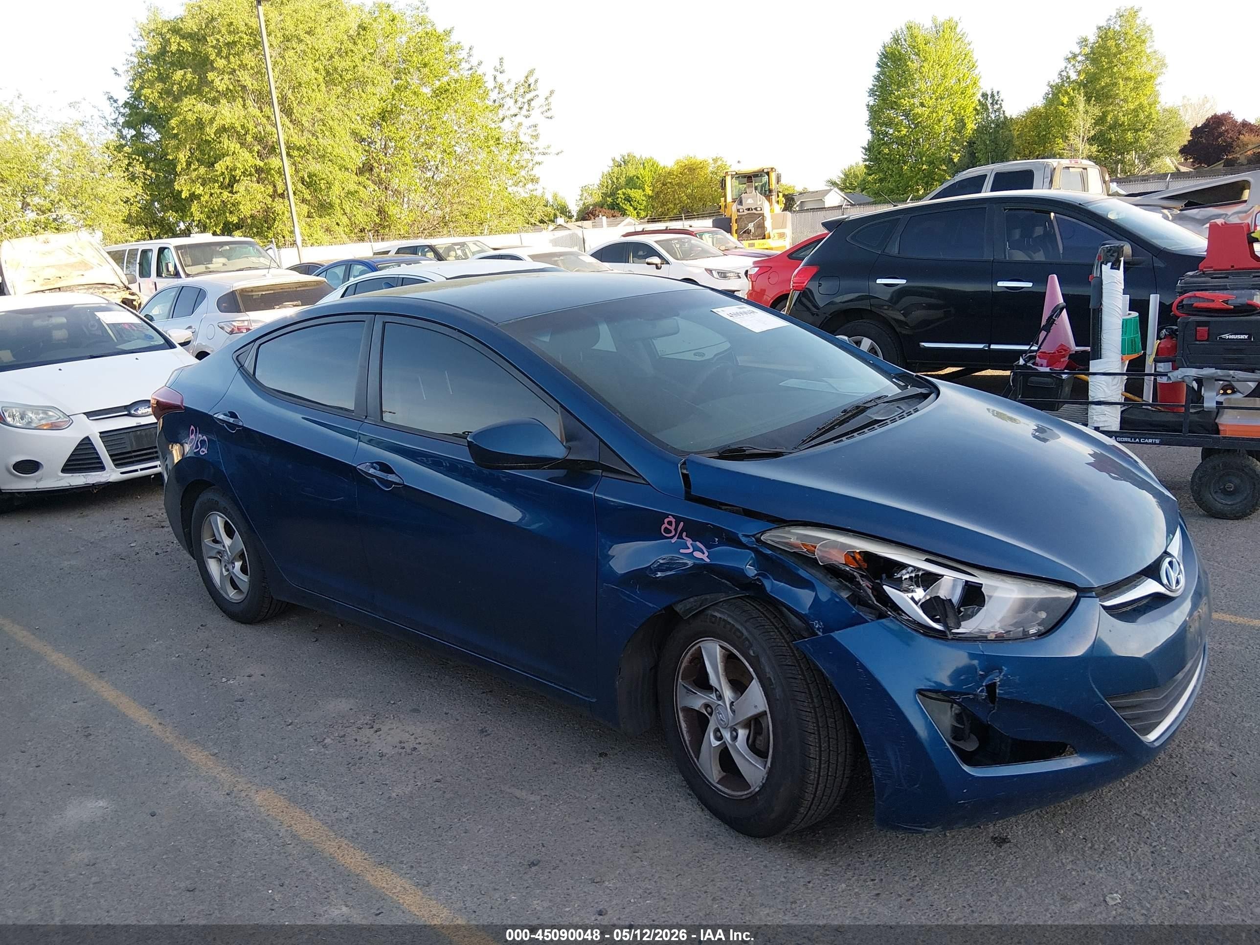 2014 Hyundai Elantra Se Синий vin: KMHDH4AE9EU199329