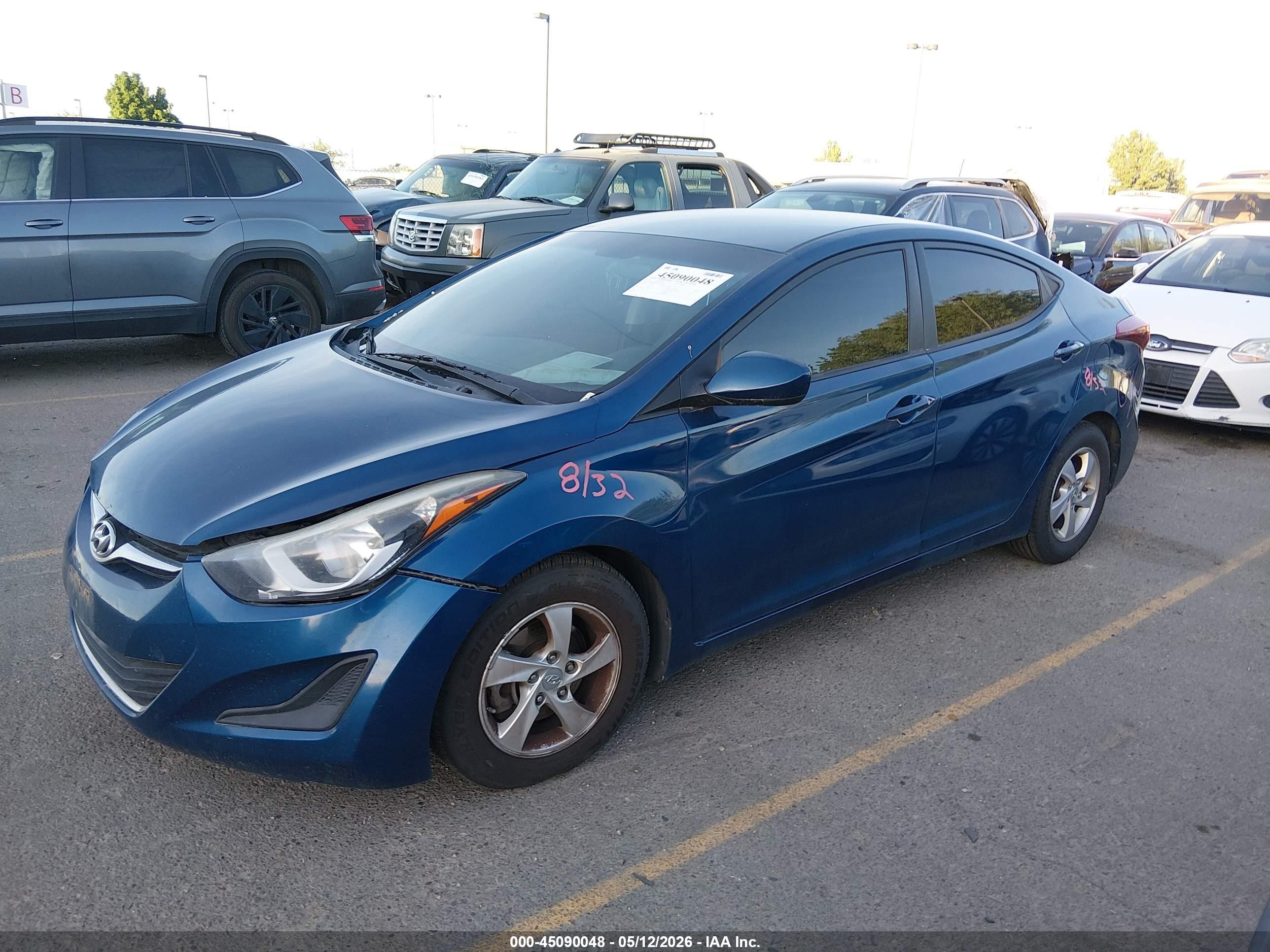 2014 Hyundai Elantra Se Синий vin: KMHDH4AE9EU199329
