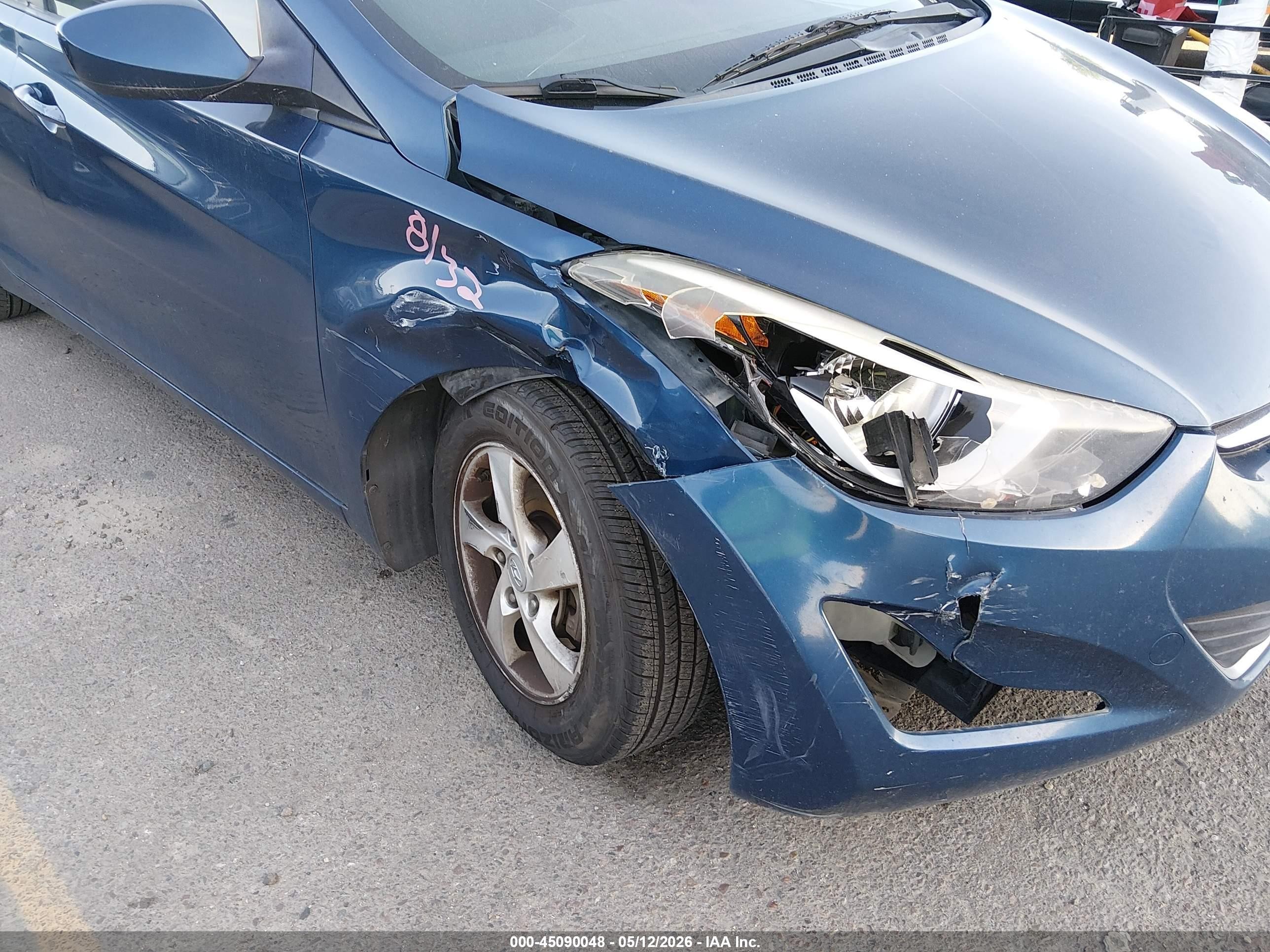 2014 Hyundai Elantra Se Синий vin: KMHDH4AE9EU199329