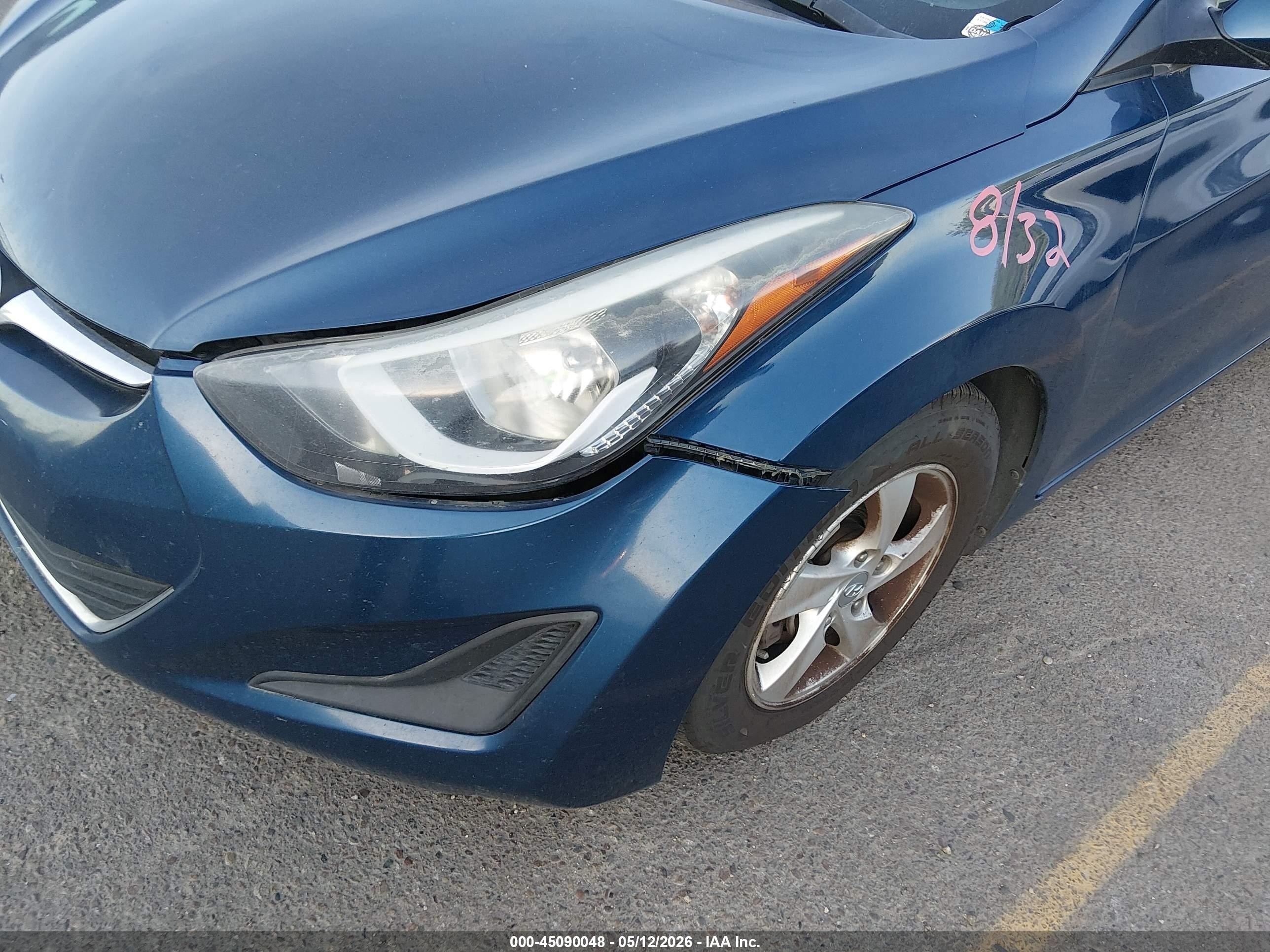 2014 Hyundai Elantra Se Синий vin: KMHDH4AE9EU199329