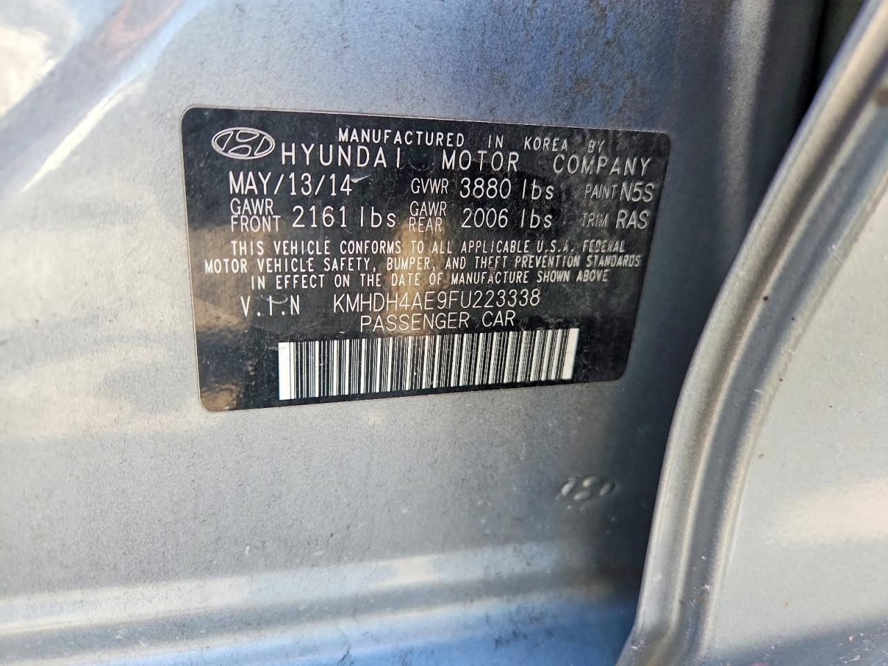 2015 Hyundai Elantra Se Silver vin: KMHDH4AE9FU223338