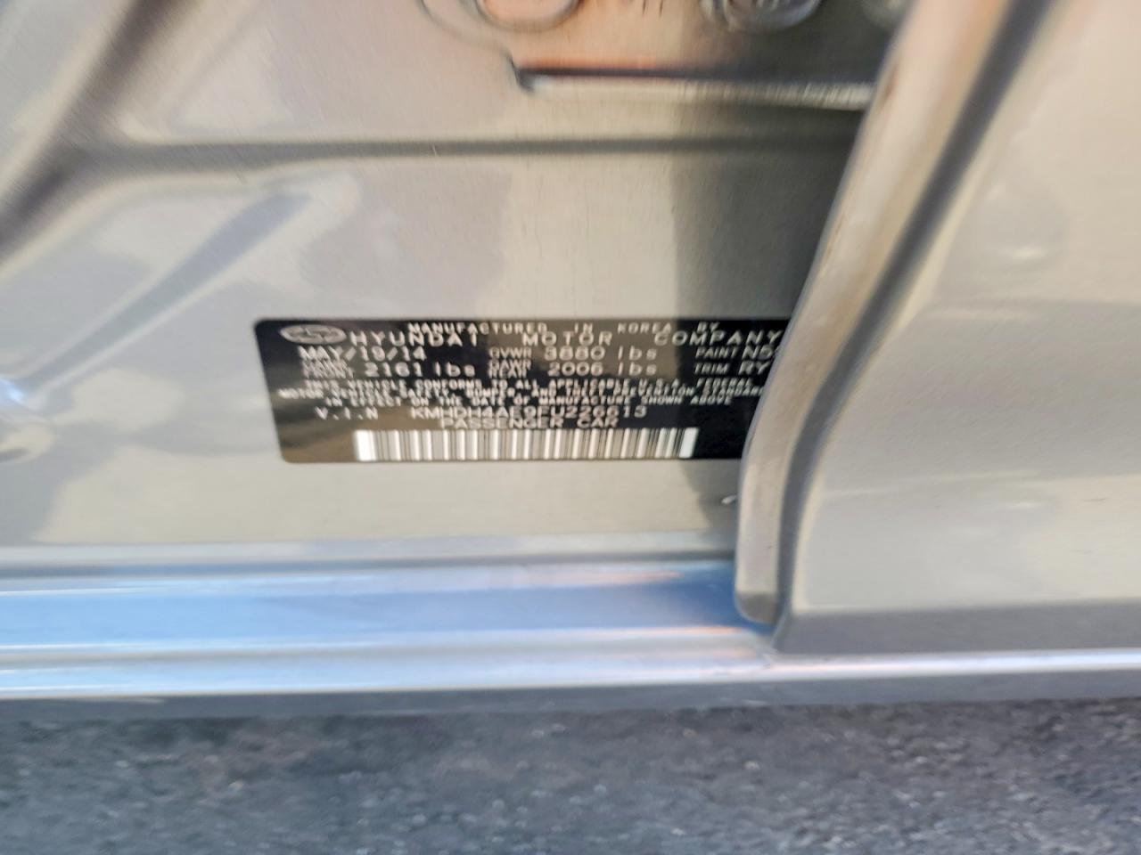 2015 Hyundai Elantra Se Silver vin: KMHDH4AE9FU226613