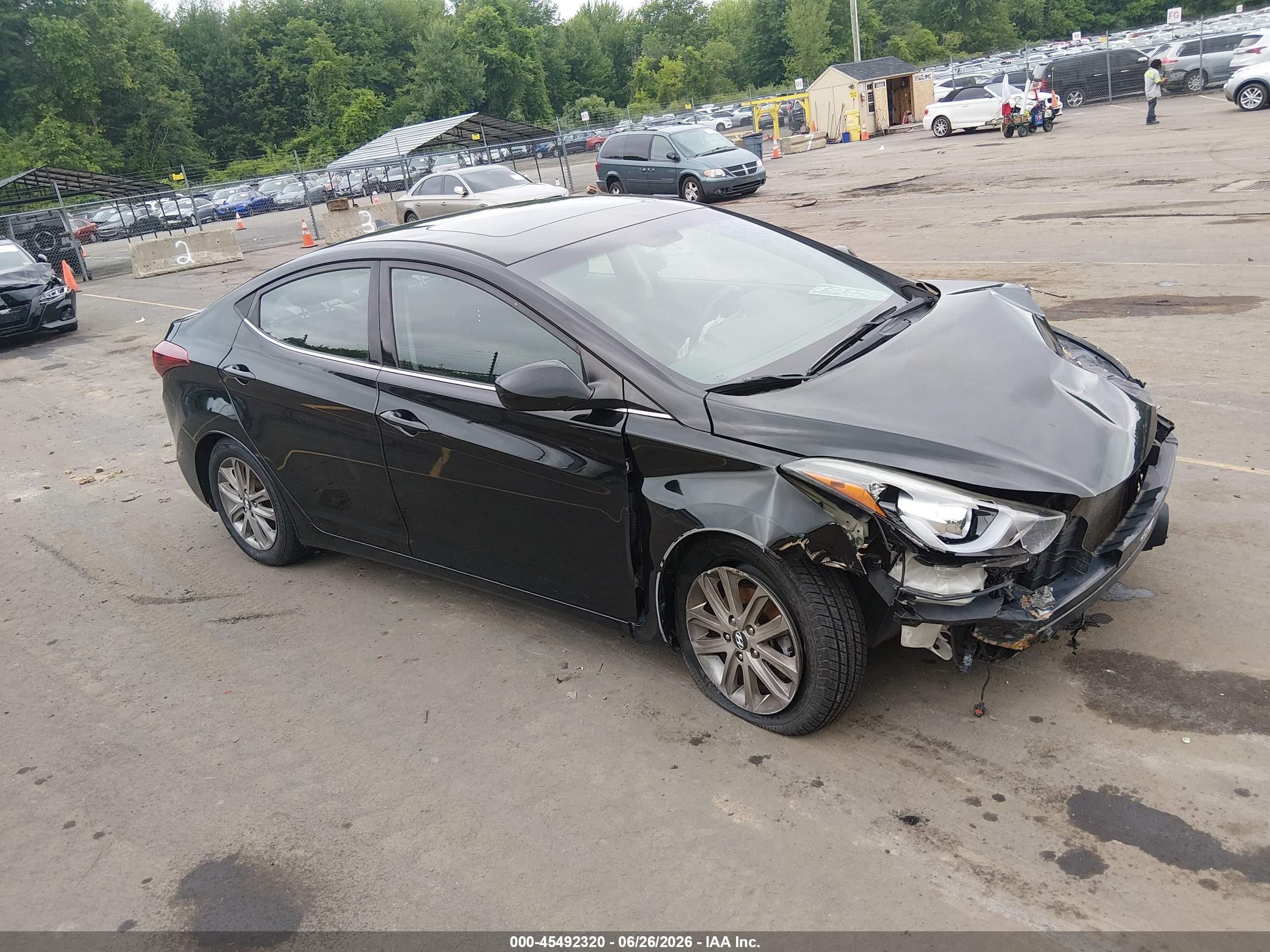 2015 Hyundai Elantra Se Black vin: KMHDH4AE9FU236252