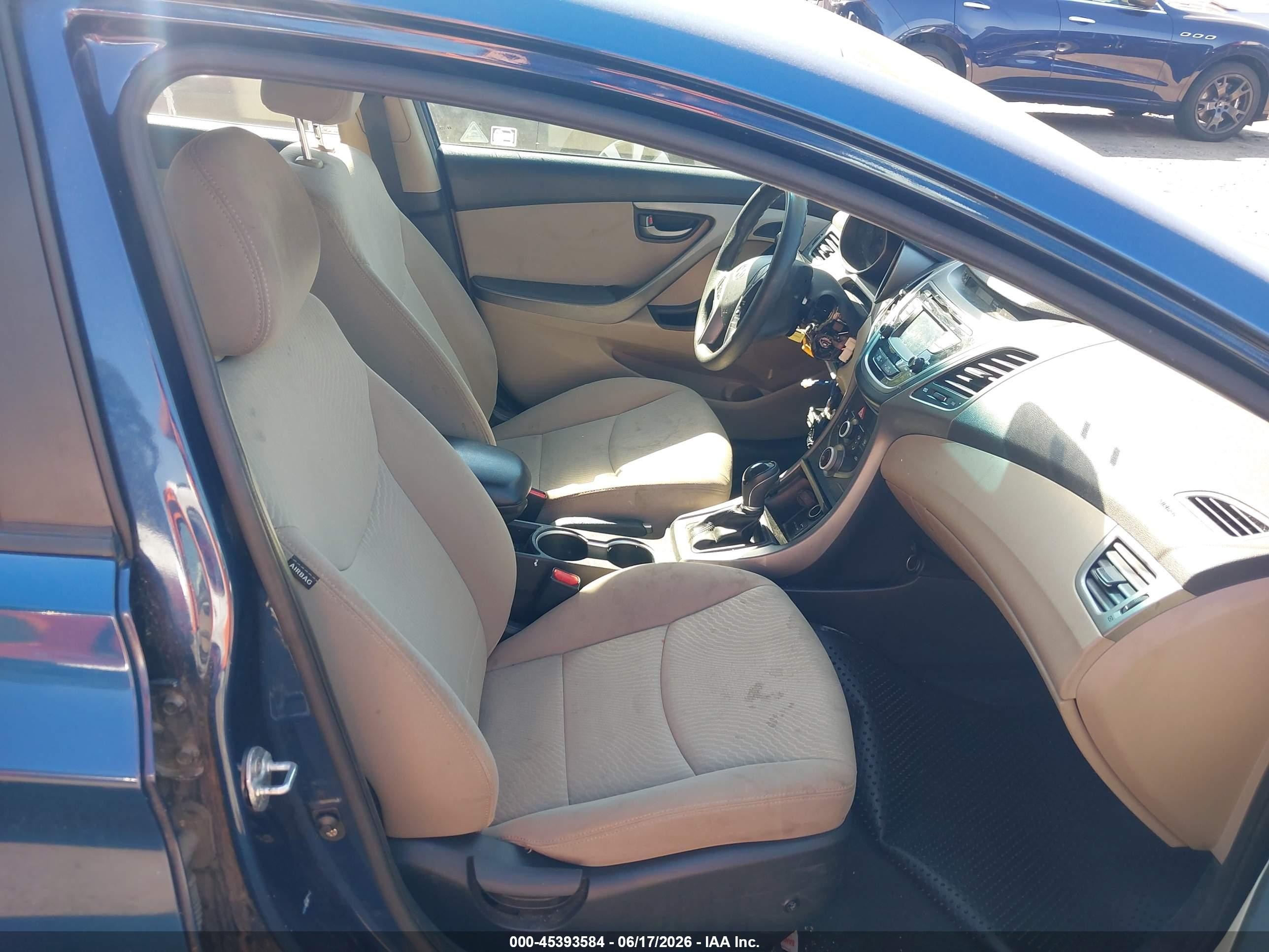 2015 Hyundai Elantra Se Blue vin: KMHDH4AE9FU320930