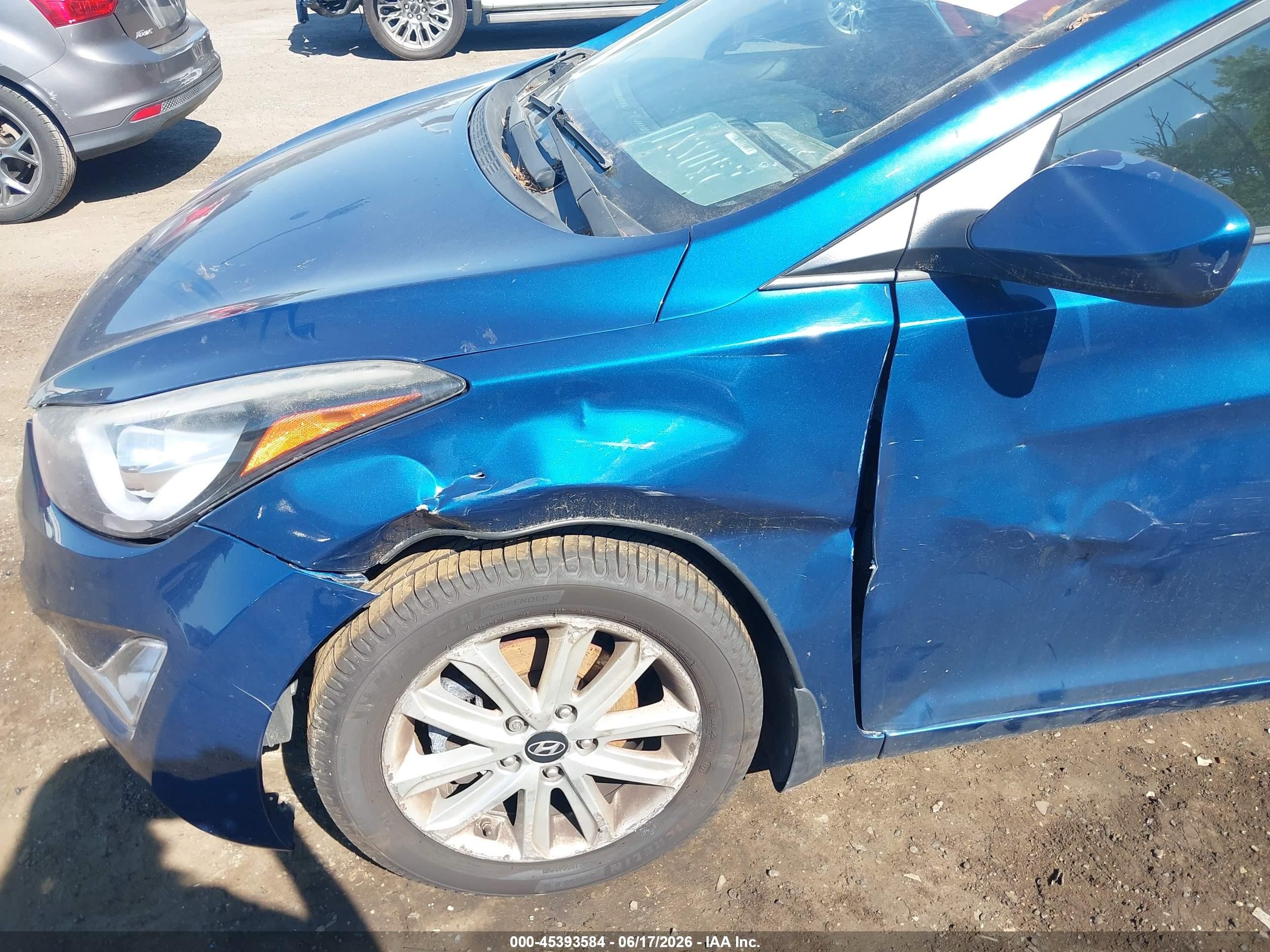 2015 Hyundai Elantra Se Blue vin: KMHDH4AE9FU320930
