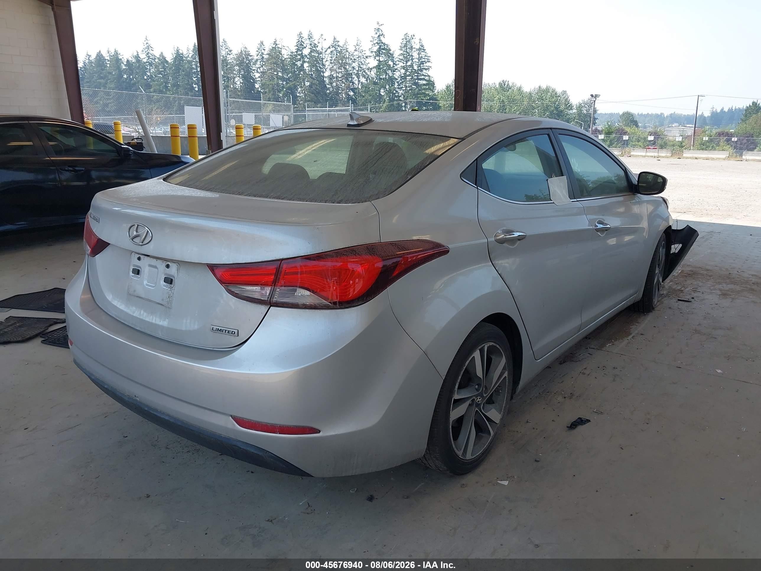 2015 Hyundai Elantra Limited Серебряный vin: KMHDH4AE9FU323097
