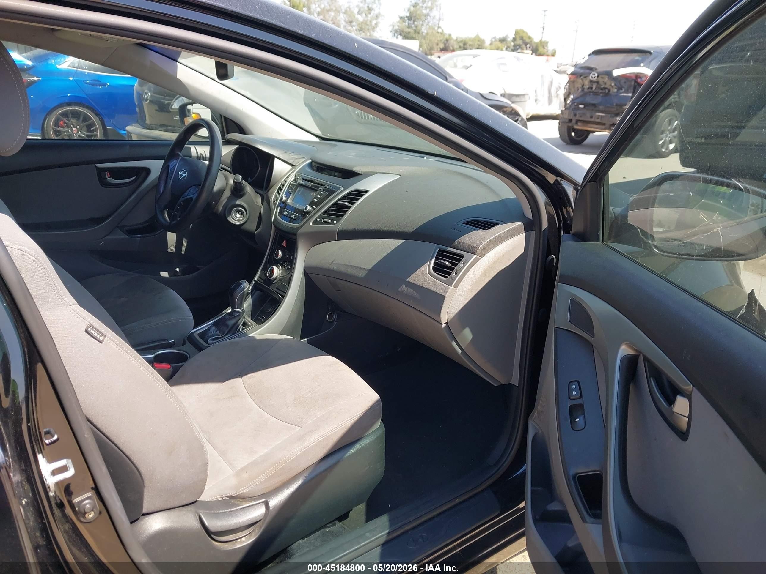 2015 Hyundai Elantra Se Black vin: KMHDH4AE9FU352700