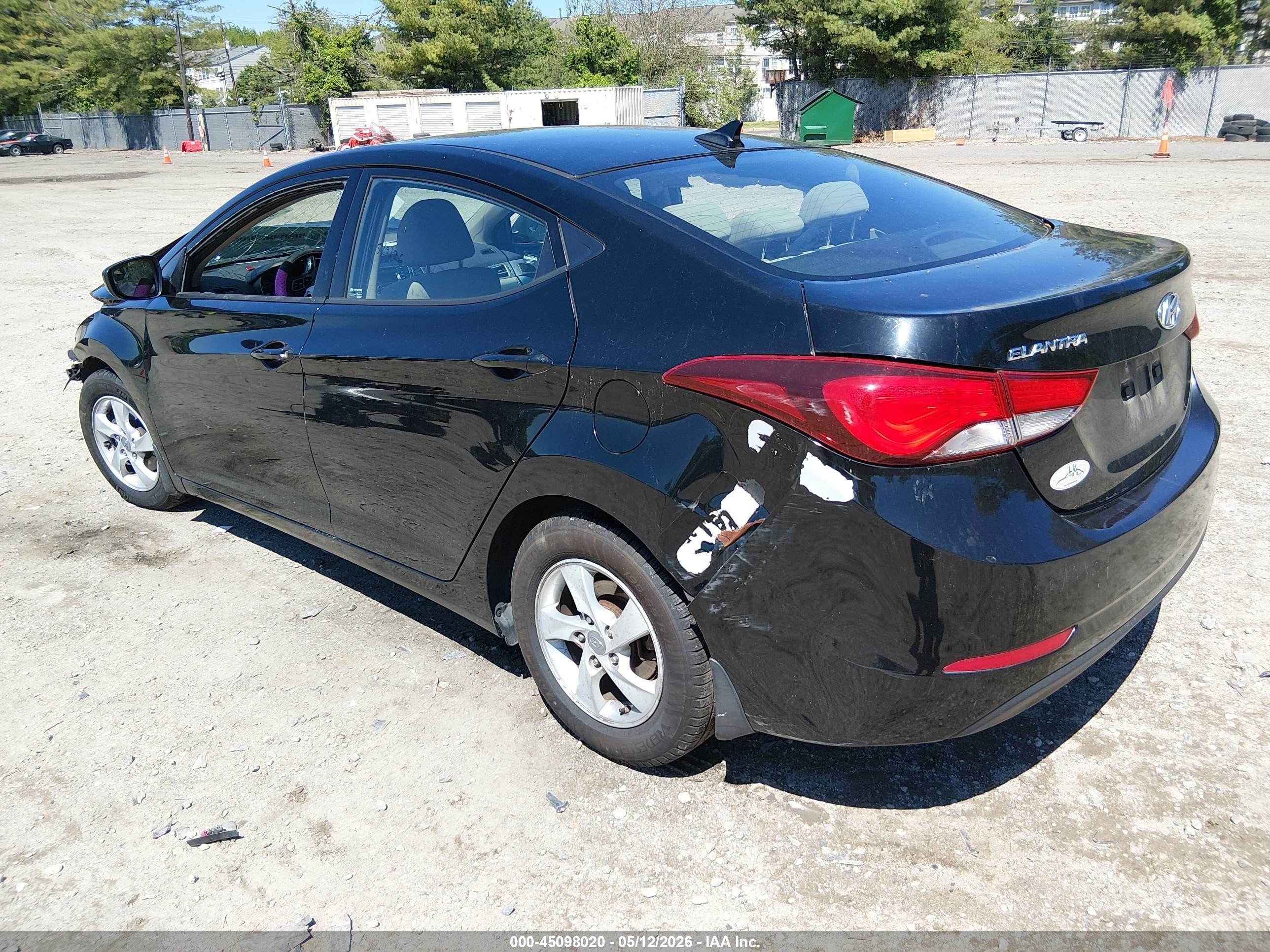 2015 Hyundai Elantra Se Black vin: KMHDH4AE9FU354639