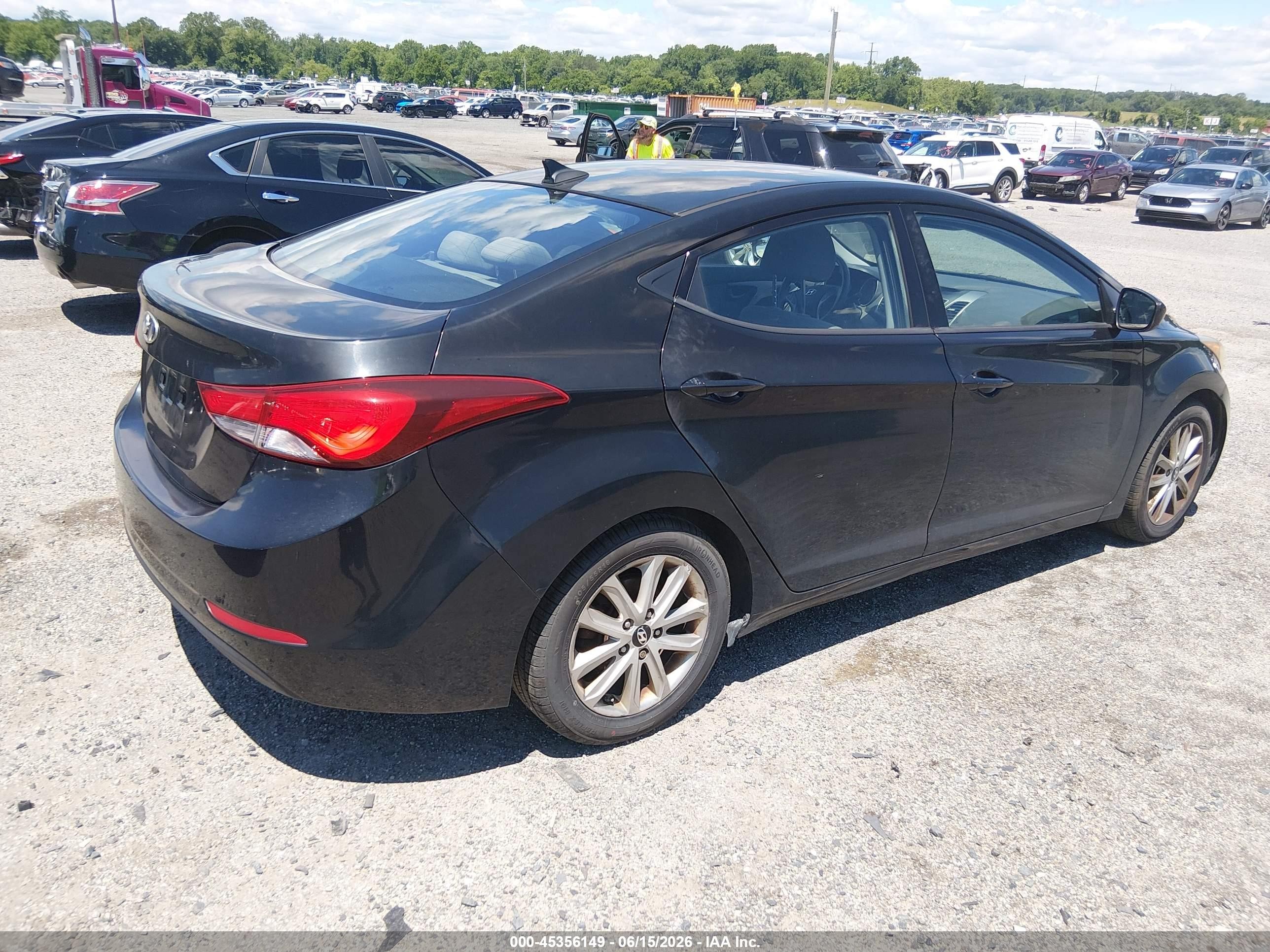 2015 Hyundai Elantra Se Black vin: KMHDH4AE9FU355449