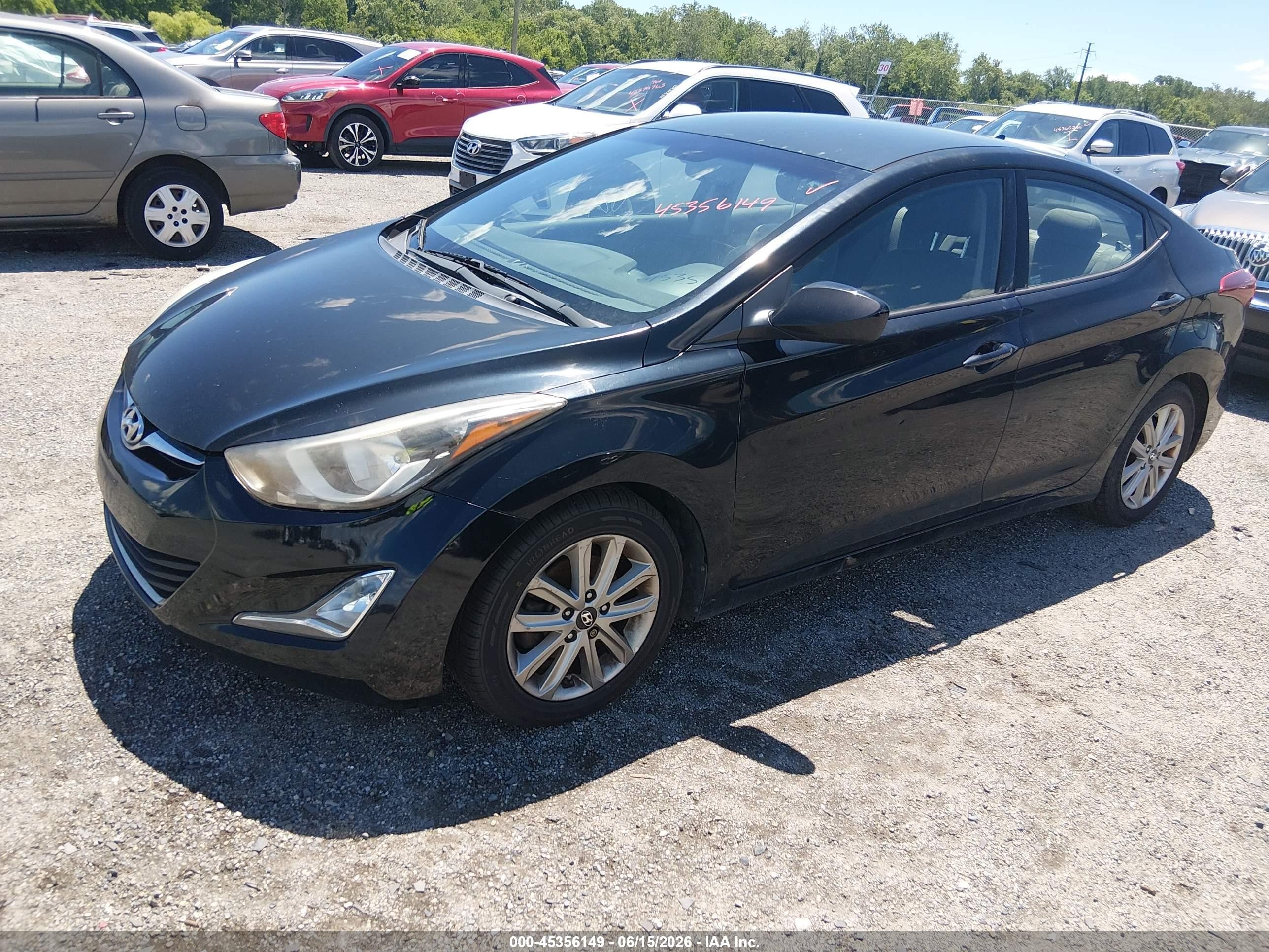 2015 Hyundai Elantra Se Black vin: KMHDH4AE9FU355449