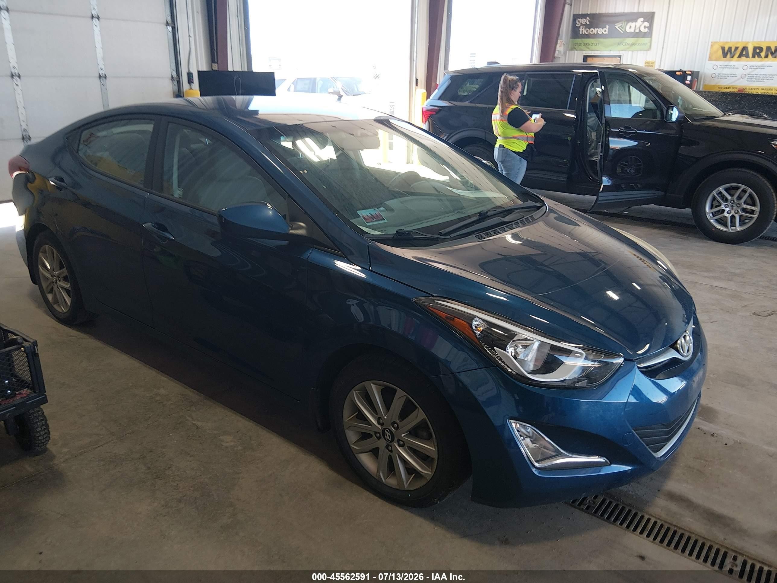 2015 Hyundai Elantra Se Синий vin: KMHDH4AE9FU360232