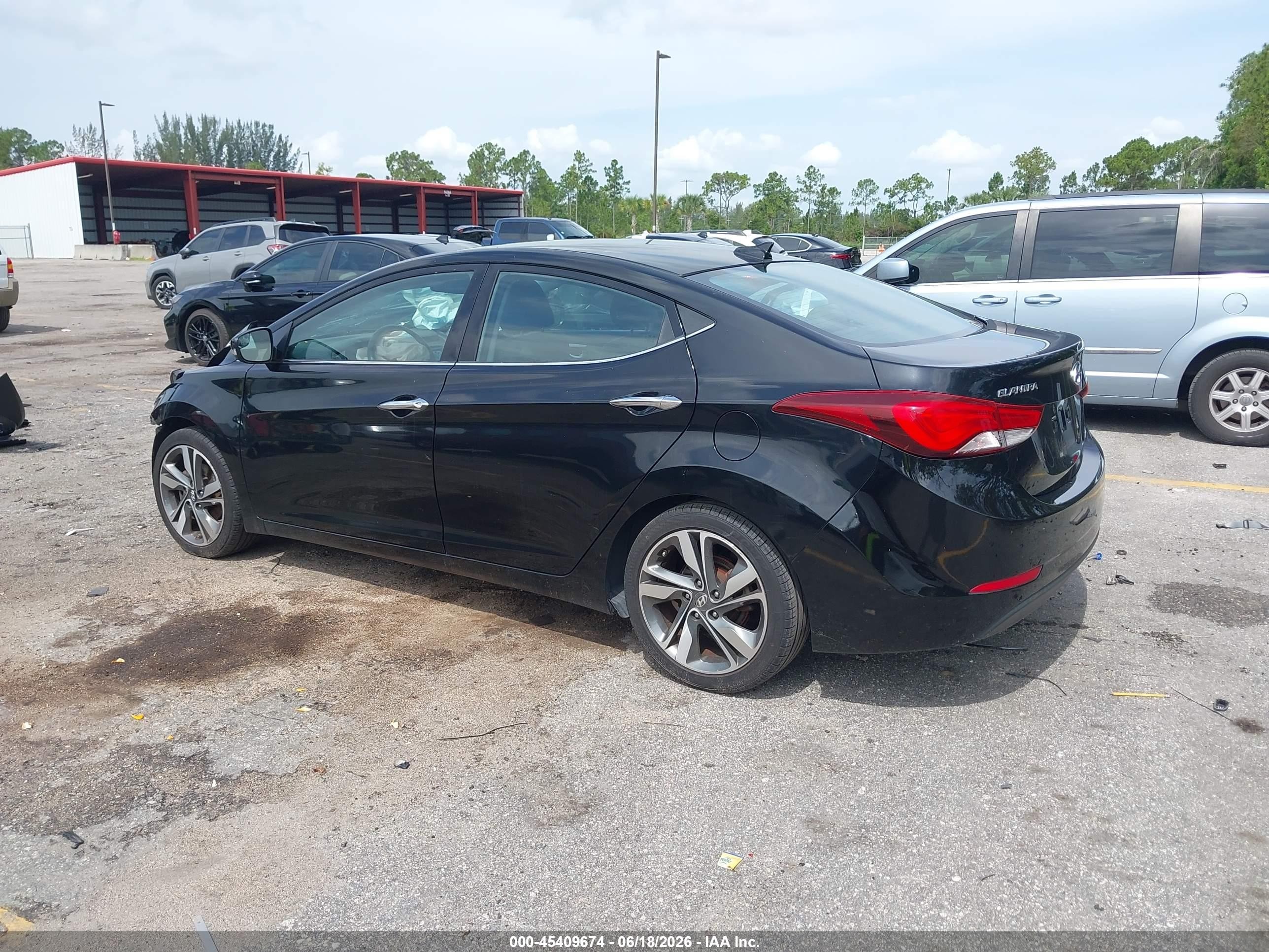 2015 Hyundai Elantra Limited Black vin: KMHDH4AE9FU370551