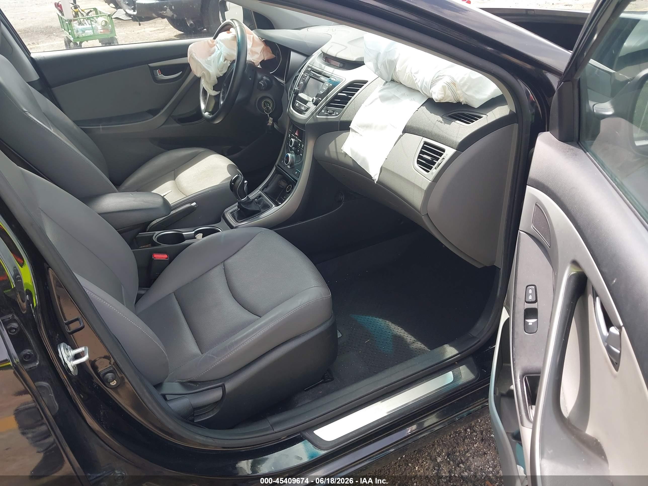 2015 Hyundai Elantra Limited Black vin: KMHDH4AE9FU370551