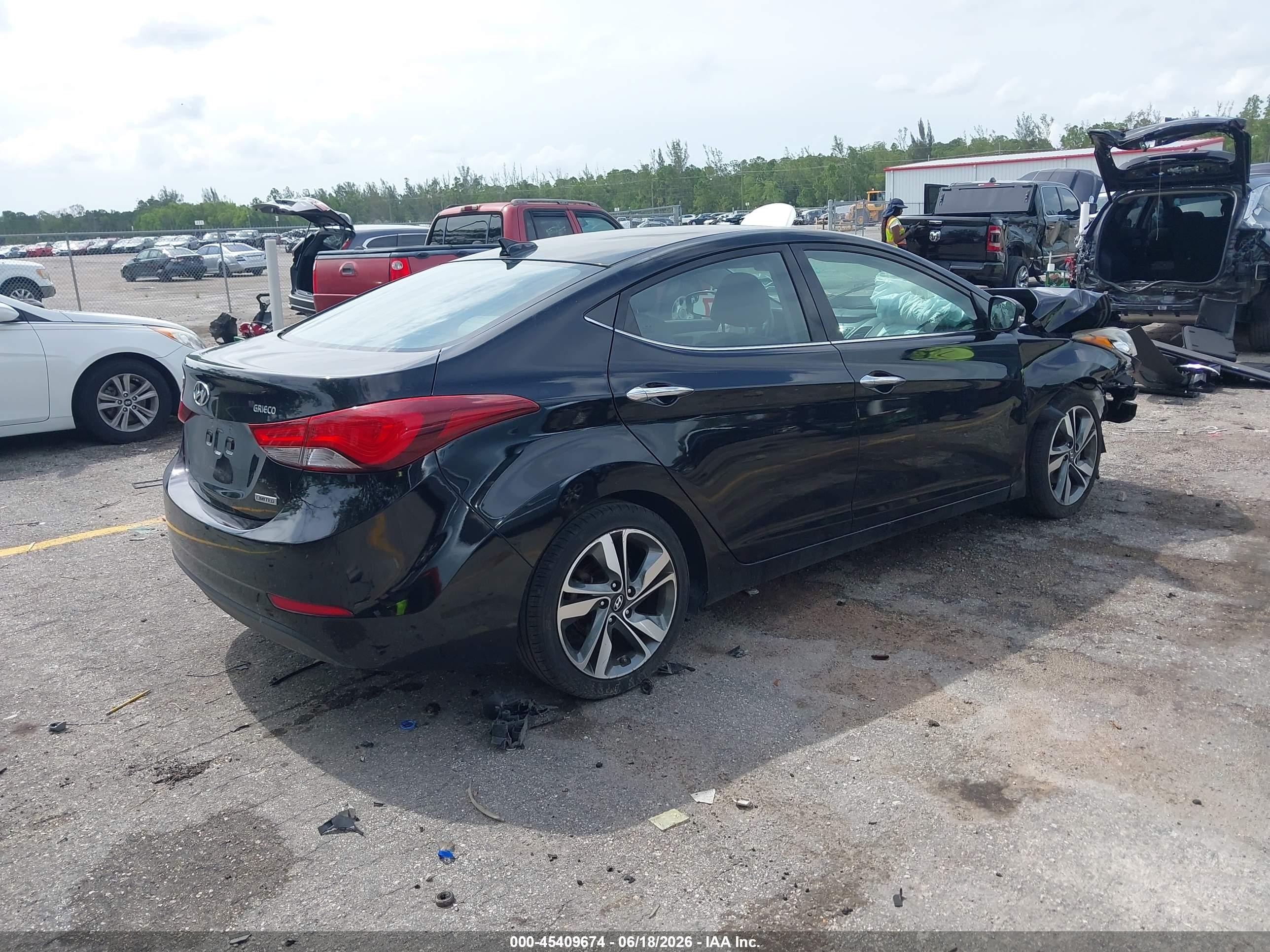 2015 Hyundai Elantra Limited Black vin: KMHDH4AE9FU370551