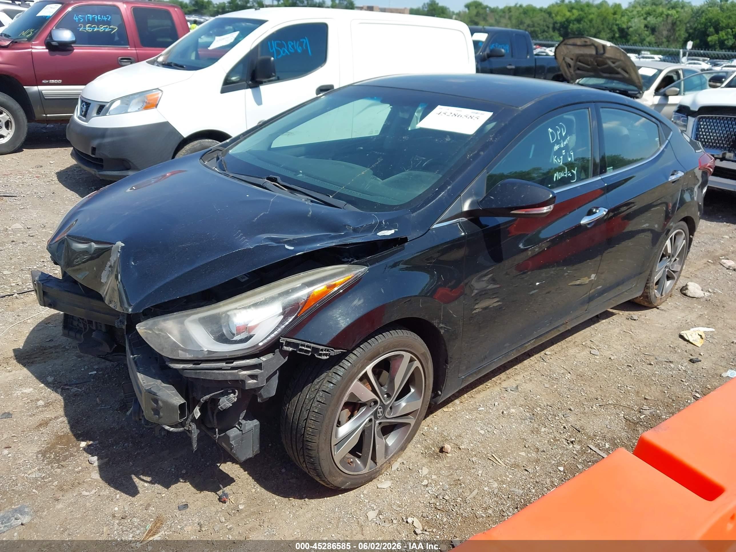 2015 Hyundai Elantra Limited Black vin: KMHDH4AE9FU382652