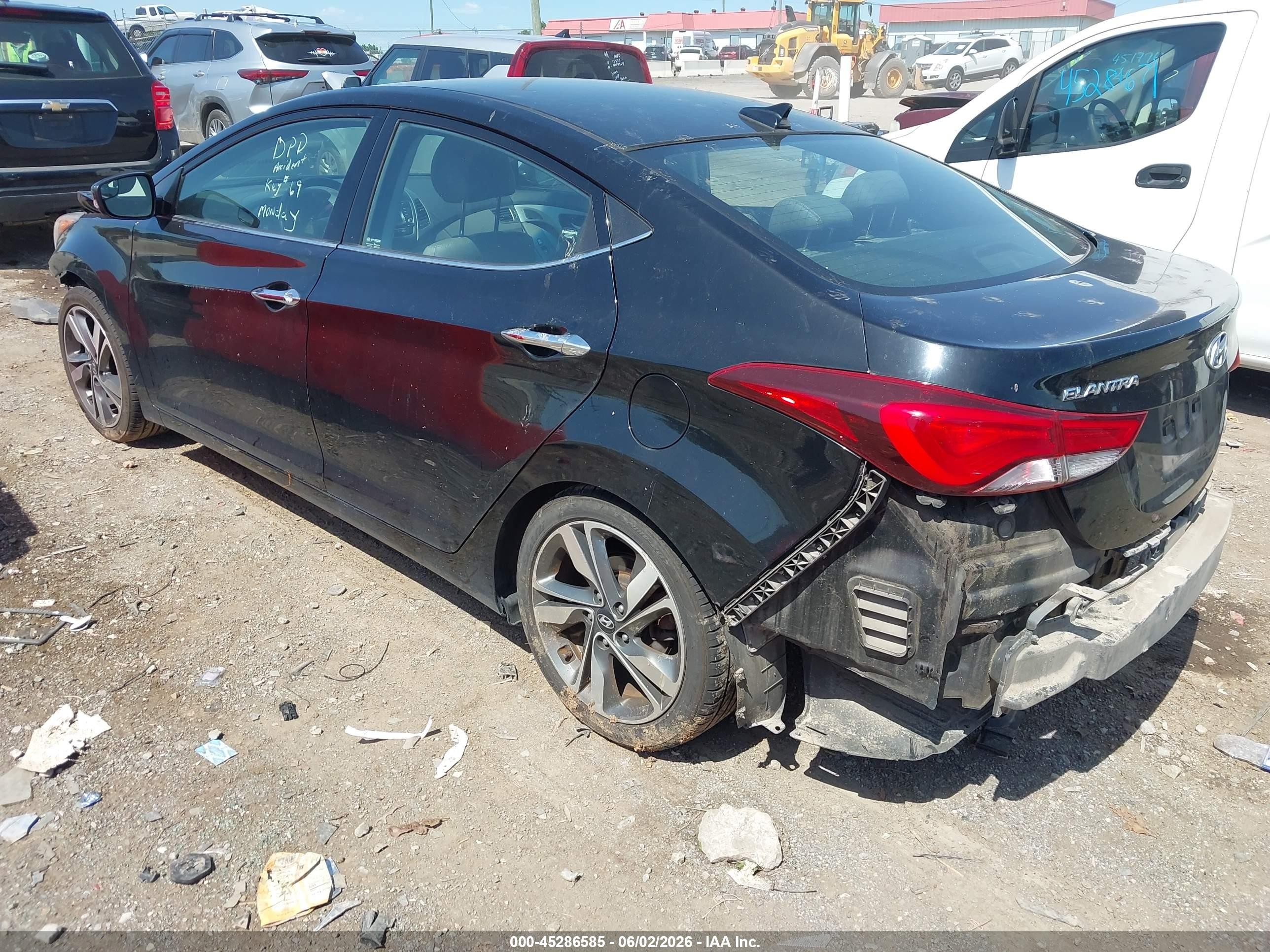 2015 Hyundai Elantra Limited Black vin: KMHDH4AE9FU382652