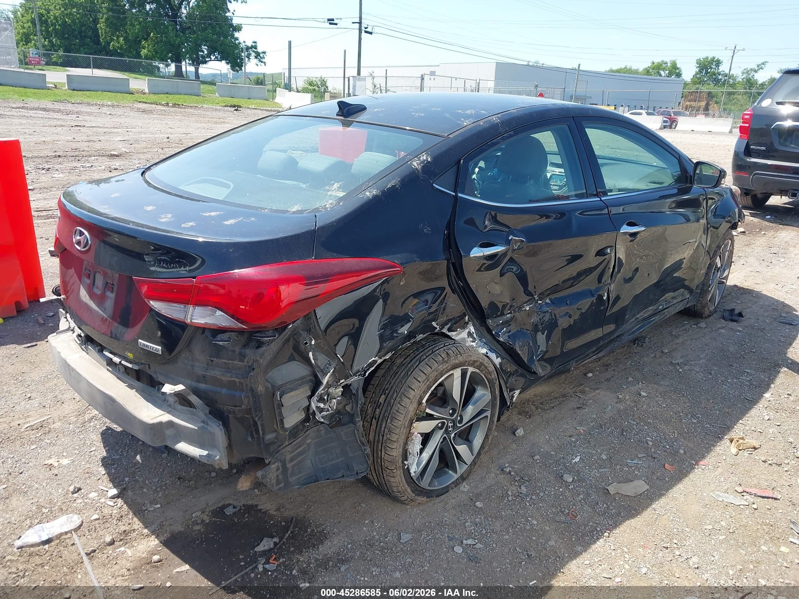 2015 Hyundai Elantra Limited Black vin: KMHDH4AE9FU382652