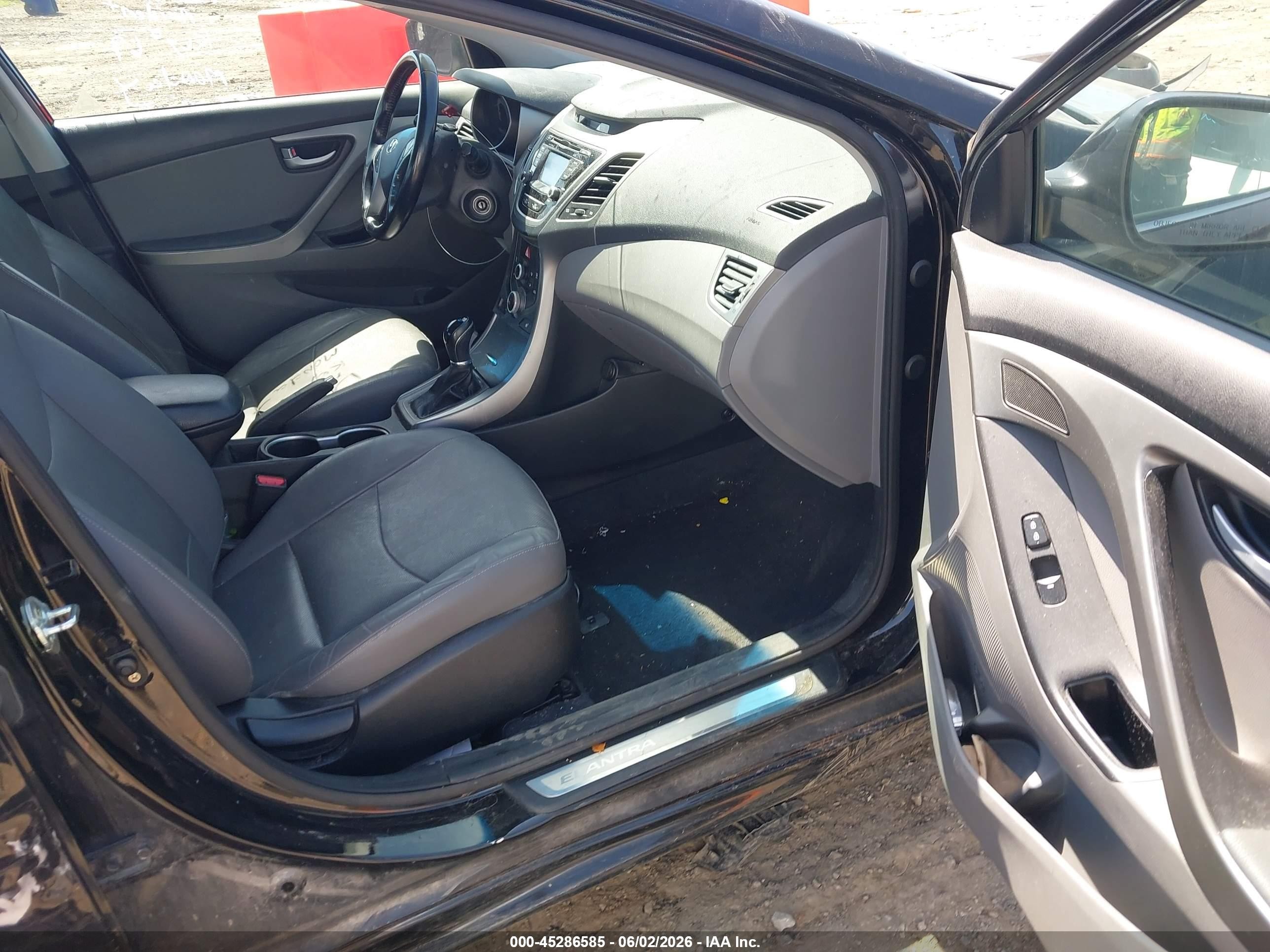 2015 Hyundai Elantra Limited Black vin: KMHDH4AE9FU382652