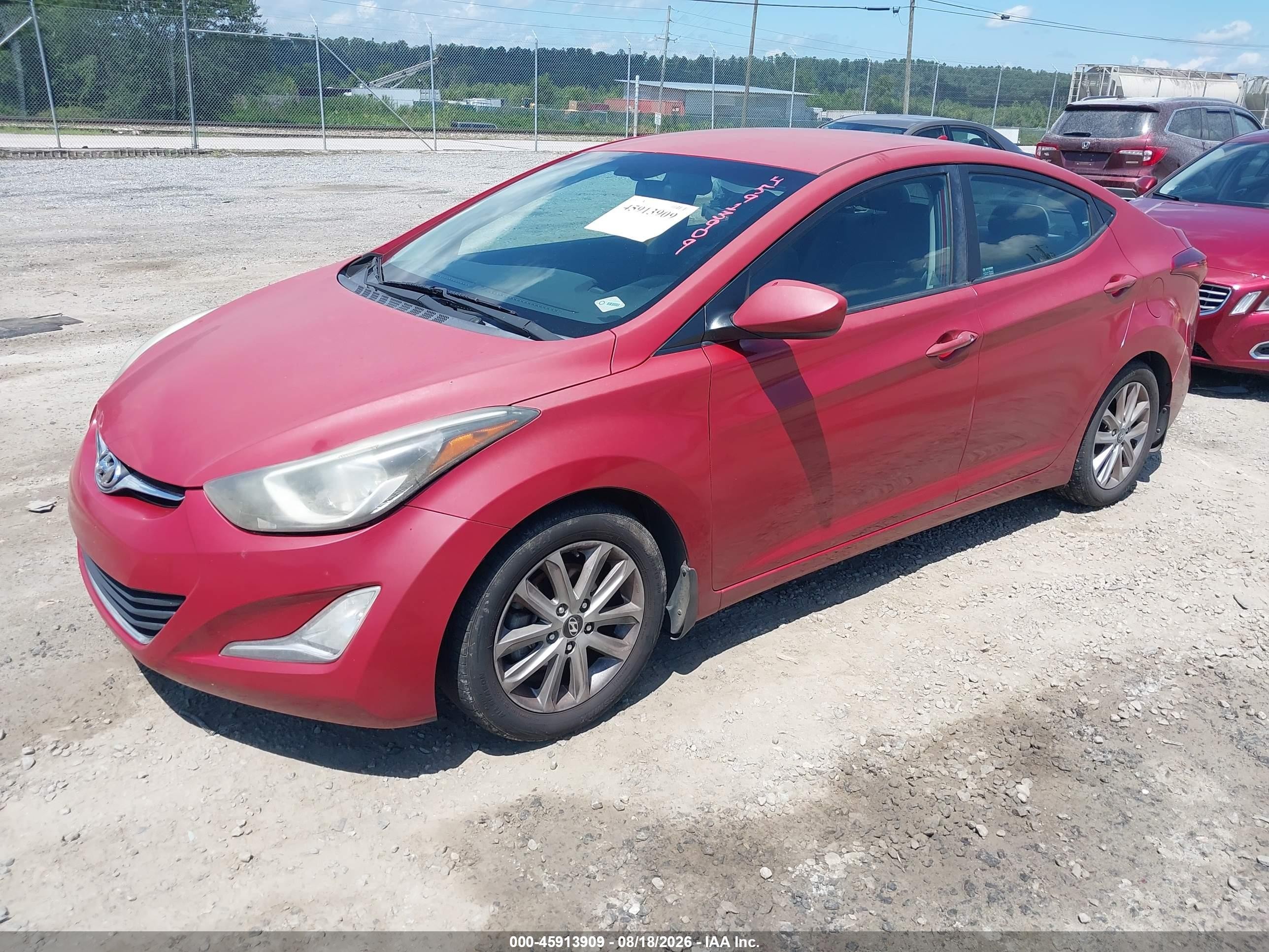2015 Hyundai Elantra Se Red vin: KMHDH4AE0FU377467