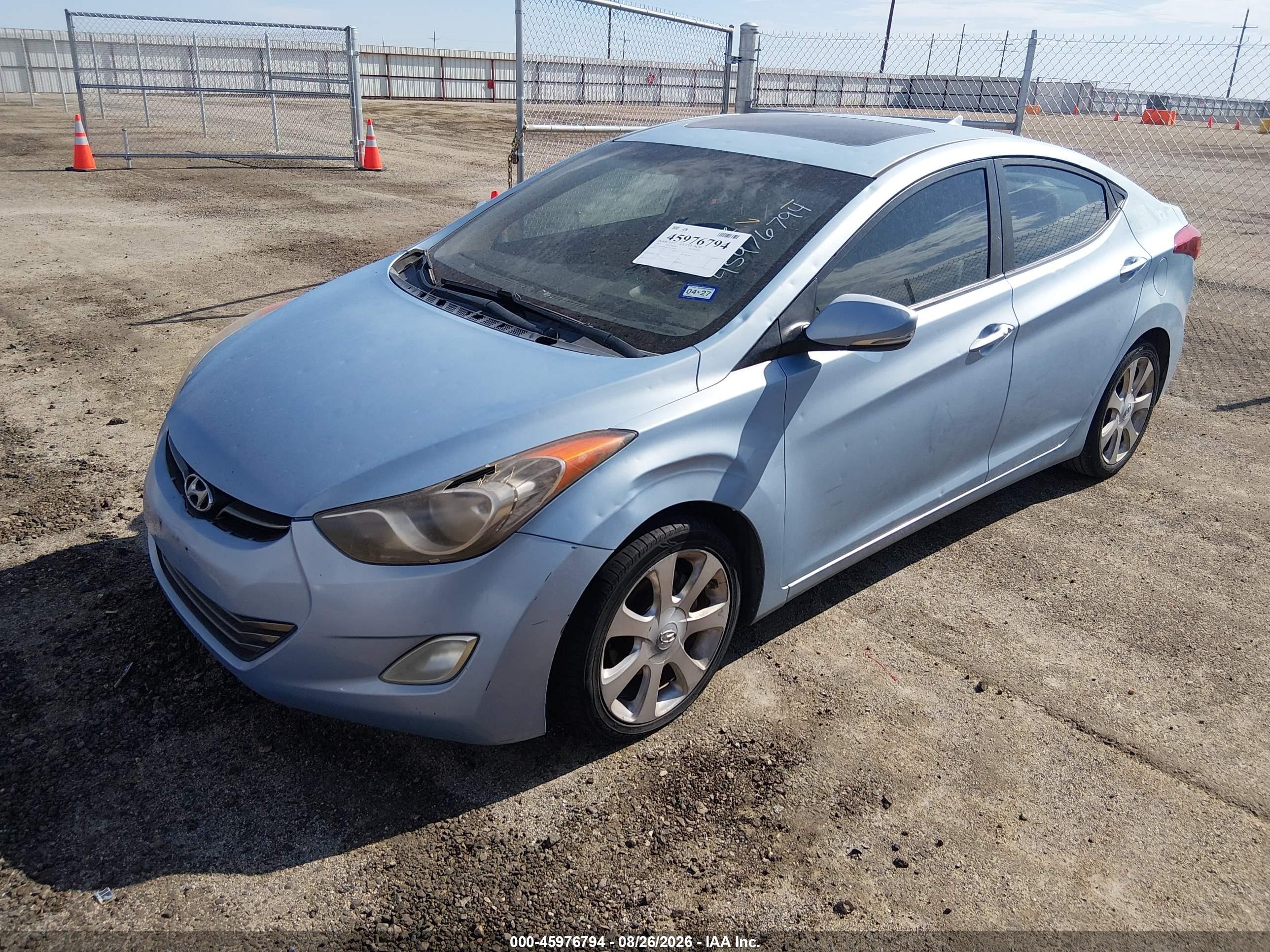 2012 Hyundai Elantra Limited (ulsan Plant) Blue vin: KMHDH4AEXCU207418