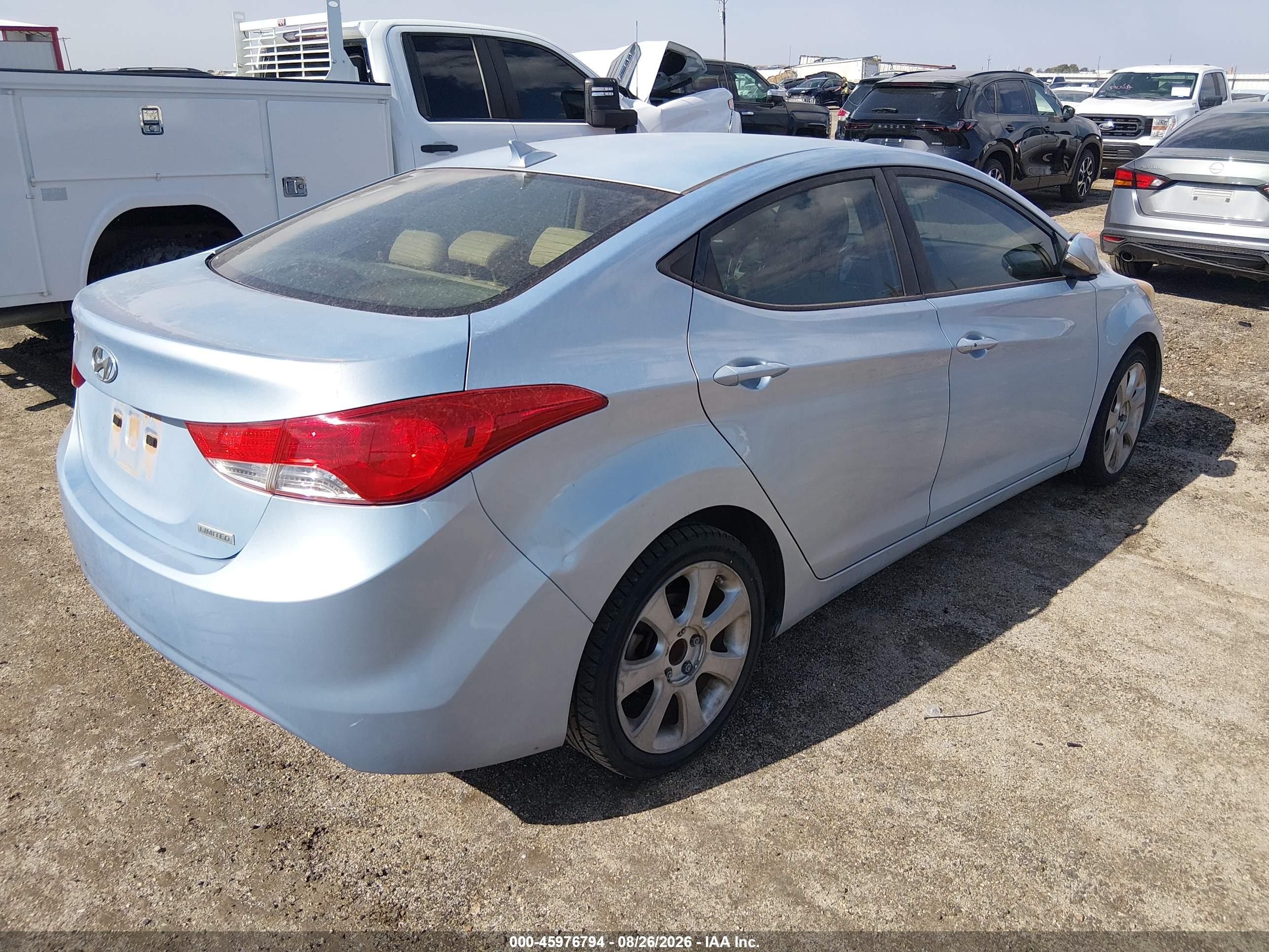 2012 Hyundai Elantra Limited (ulsan Plant) Blue vin: KMHDH4AEXCU207418