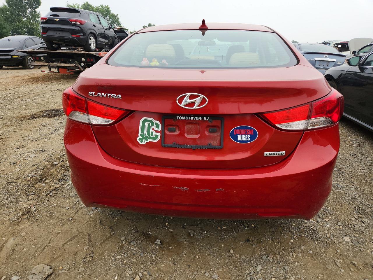 2012 Hyundai Elantra Limited Burgundy vin: KMHDH4AEXCU224333