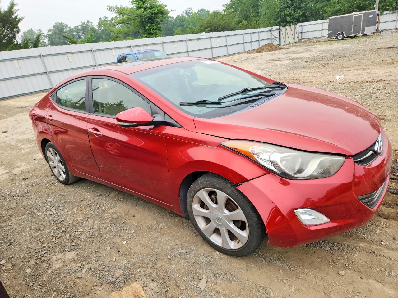 2012 Hyundai Elantra Limited Burgundy vin: KMHDH4AEXCU224333