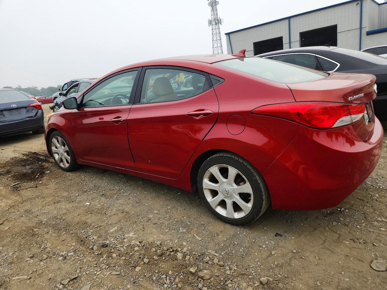 2012 Hyundai Elantra Limited Burgundy vin: KMHDH4AEXCU224333