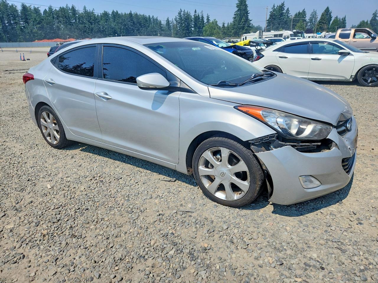 2012 Hyundai Elantra Limited Silver vin: KMHDH4AEXCU272267