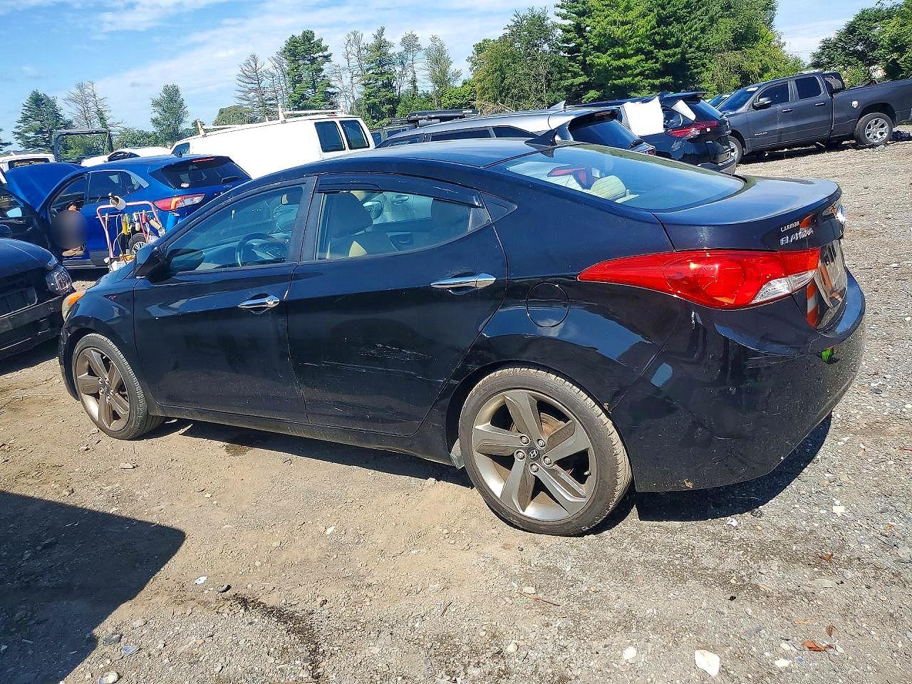 2012 Hyundai Elantra Gls Black vin: KMHDH4AEXCU283303