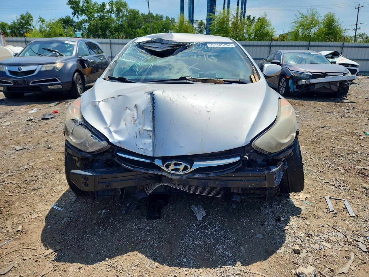 2012 Hyundai Elantra Gls Silver vin: KMHDH4AEXCU298464