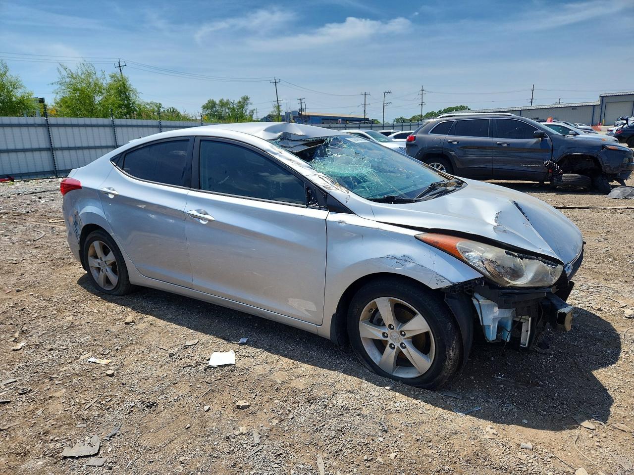 2012 Hyundai Elantra Gls Silver vin: KMHDH4AEXCU298464
