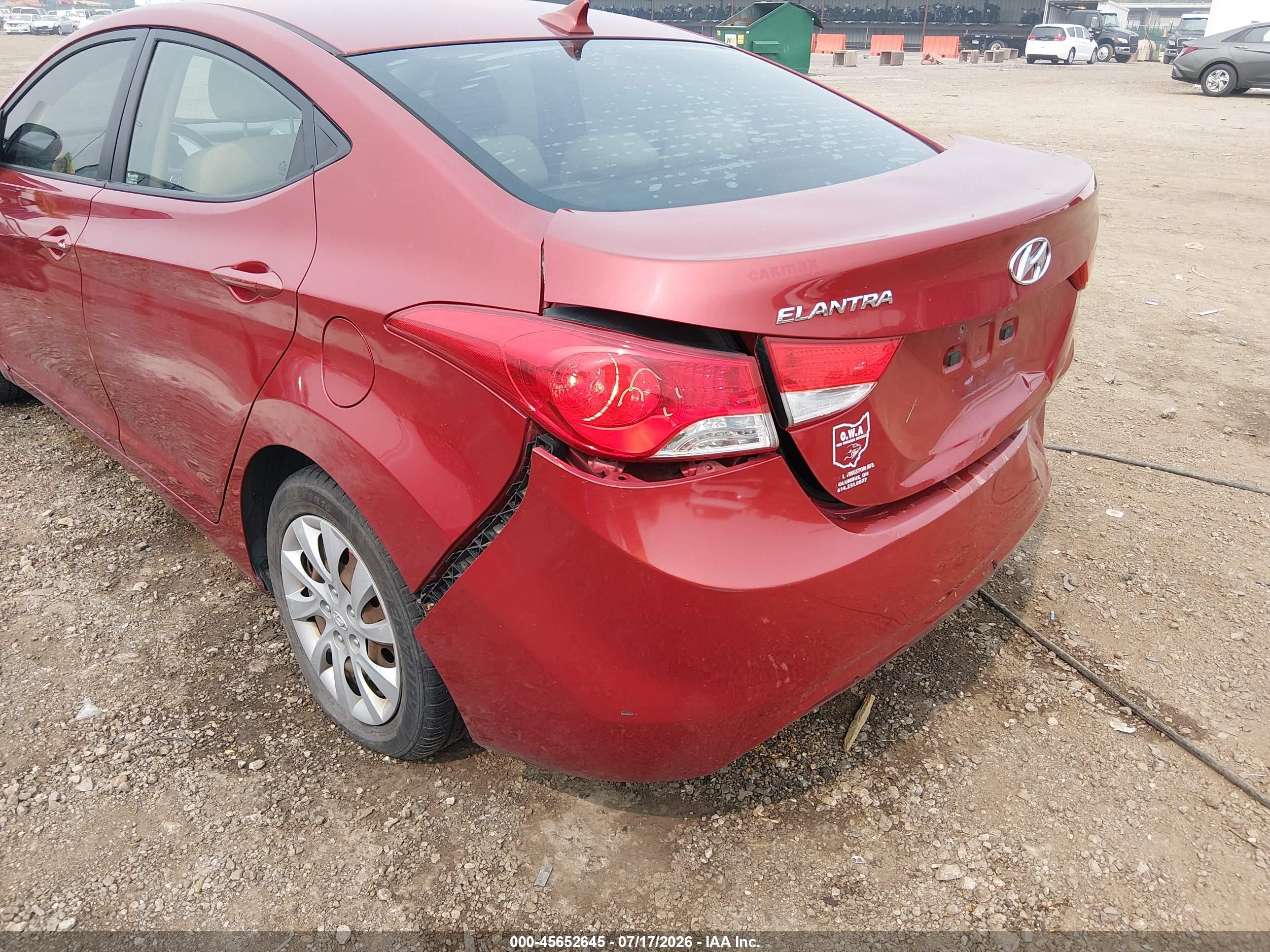 2012 Hyundai Elantra Gls (ulsan Plant) Red vin: KMHDH4AEXCU304358