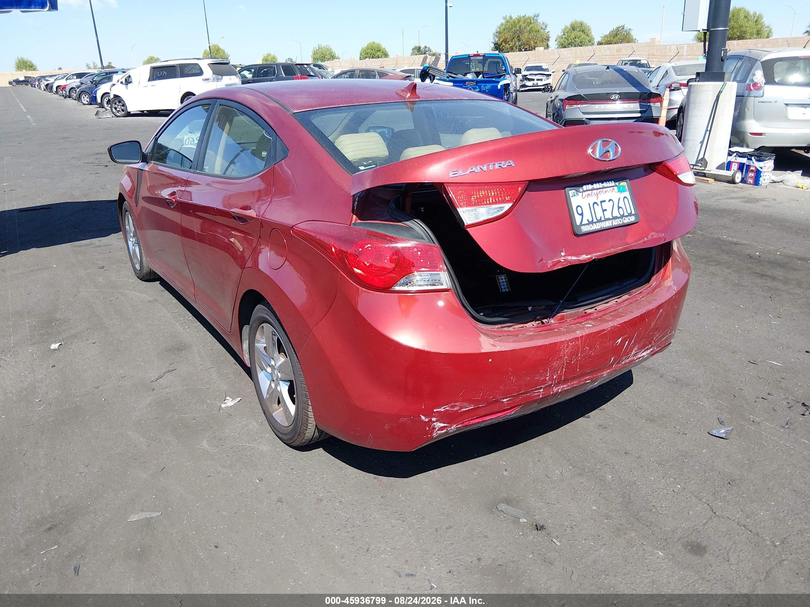 2012 Hyundai Elantra Gls (ulsan Plant) Бордовый vin: KMHDH4AEXCU359859