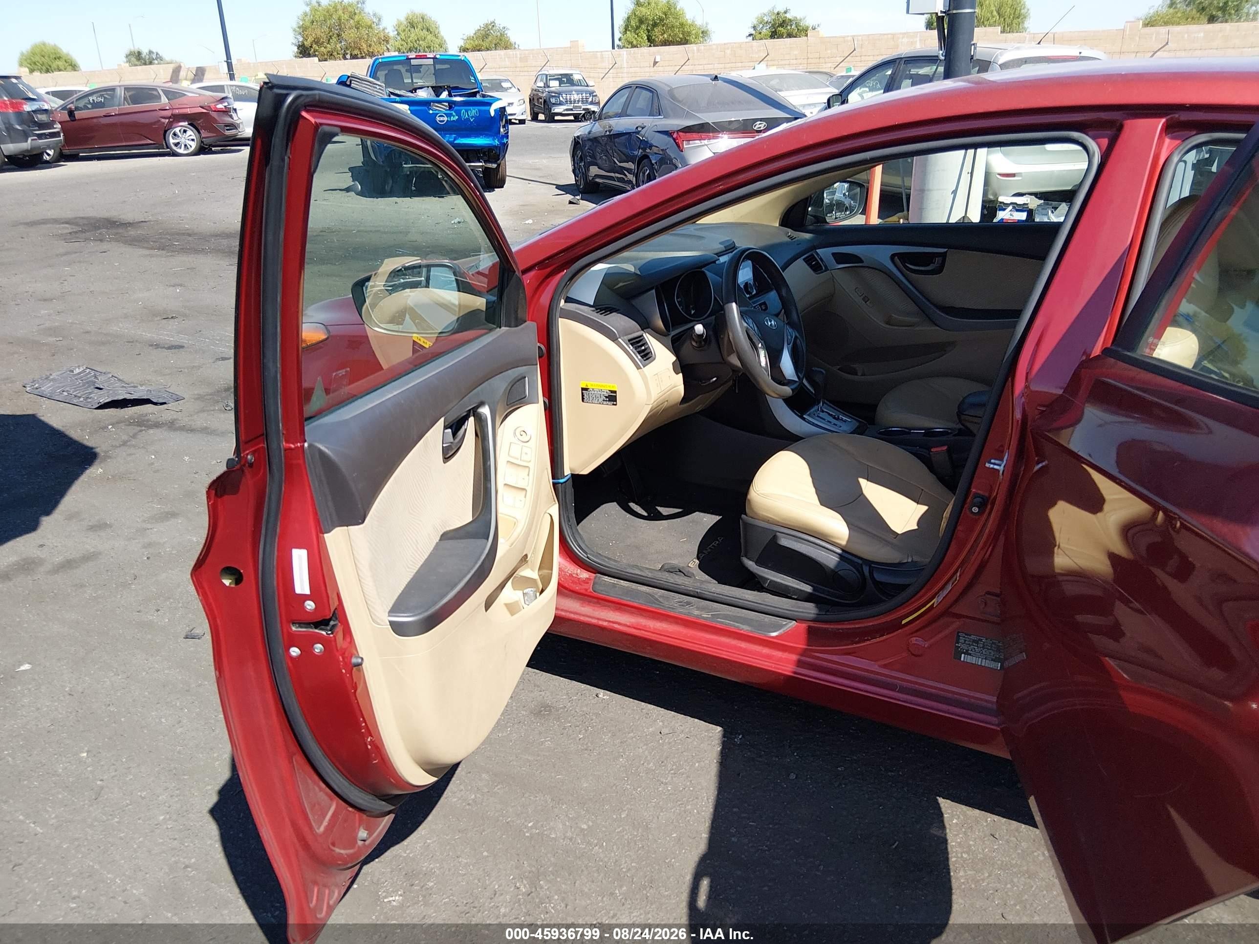 2012 Hyundai Elantra Gls (ulsan Plant) Бордовый vin: KMHDH4AEXCU359859