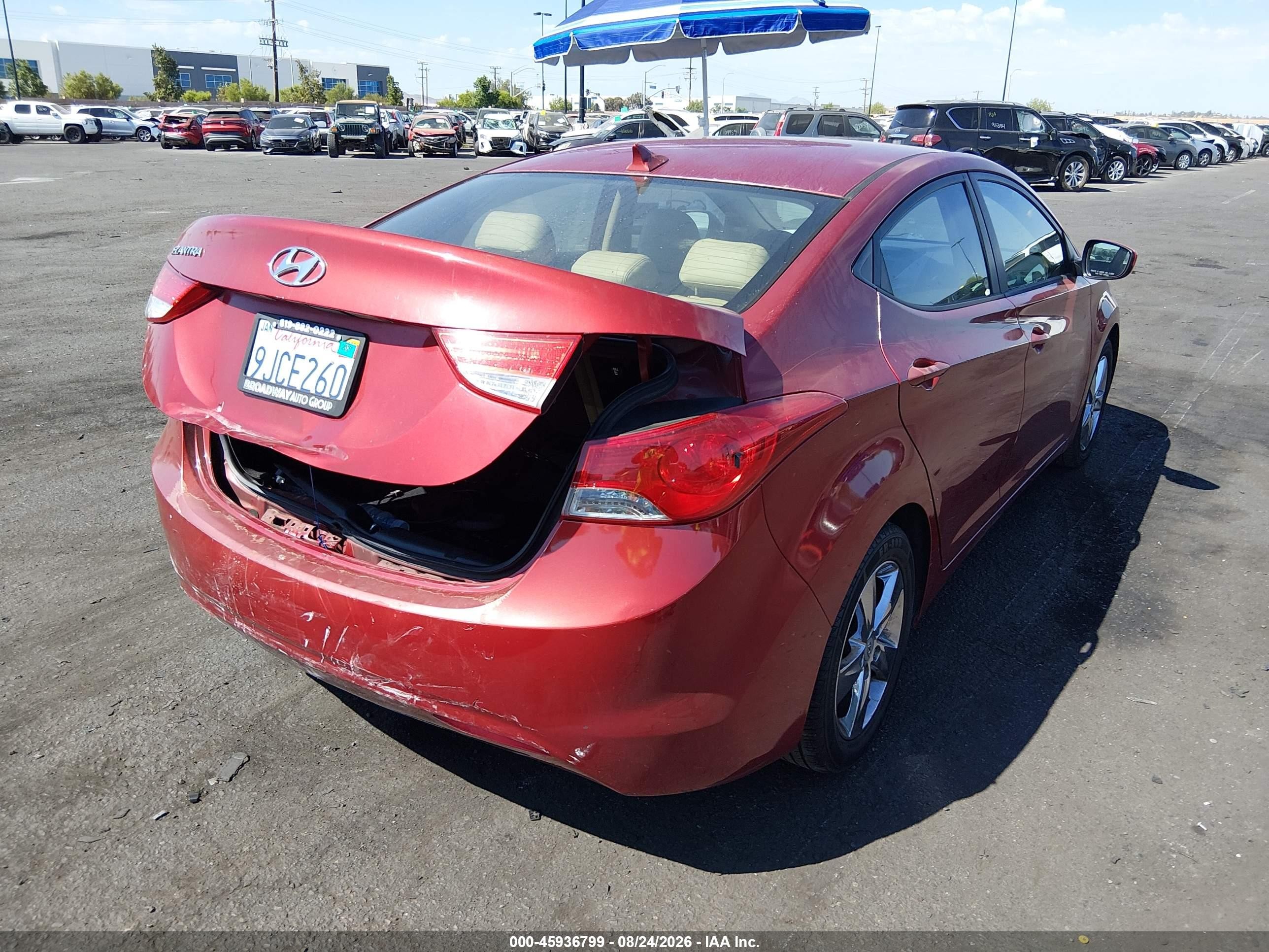 2012 Hyundai Elantra Gls (ulsan Plant) Бордовый vin: KMHDH4AEXCU359859