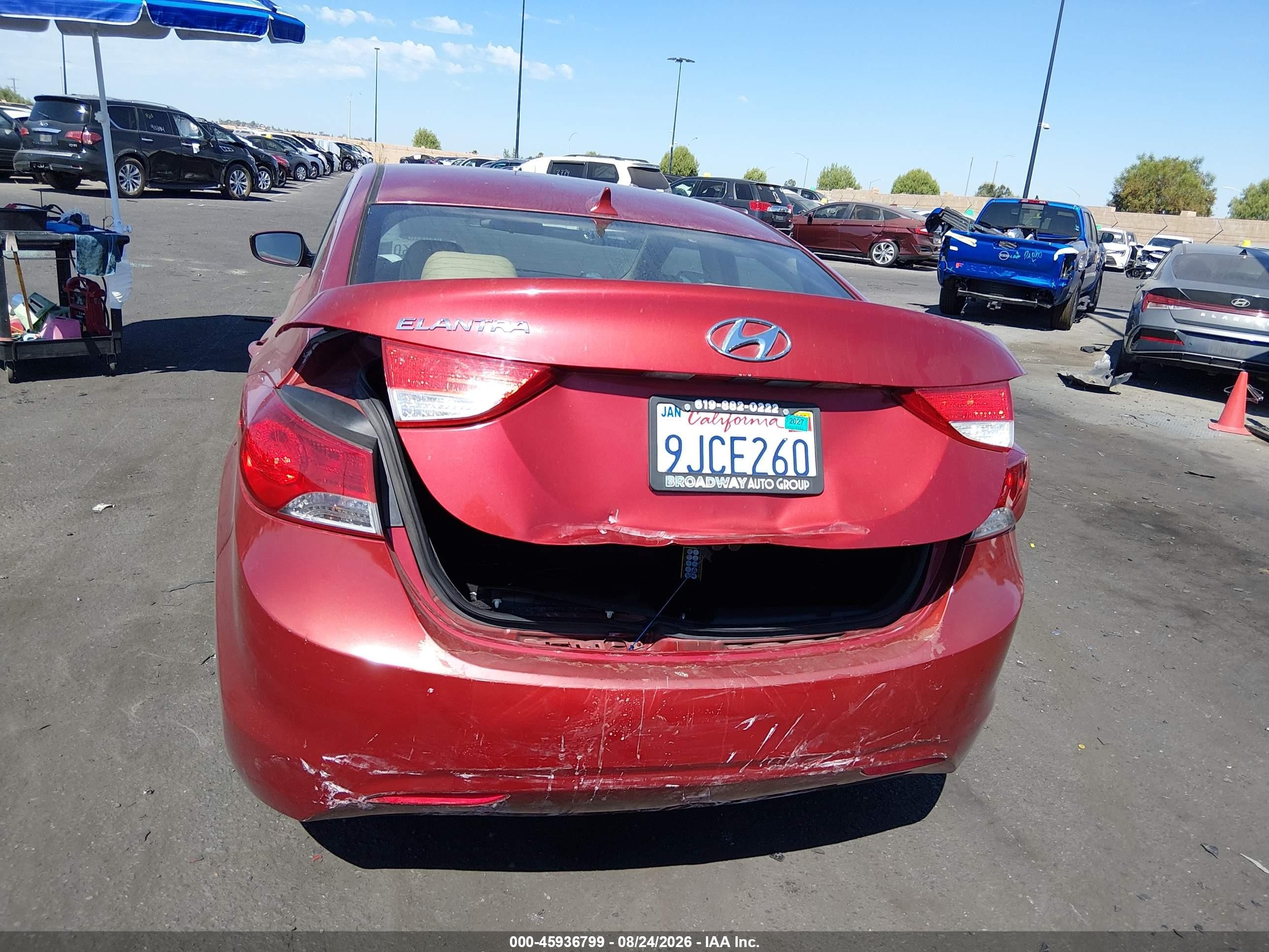 2012 Hyundai Elantra Gls (ulsan Plant) Бордовый vin: KMHDH4AEXCU359859