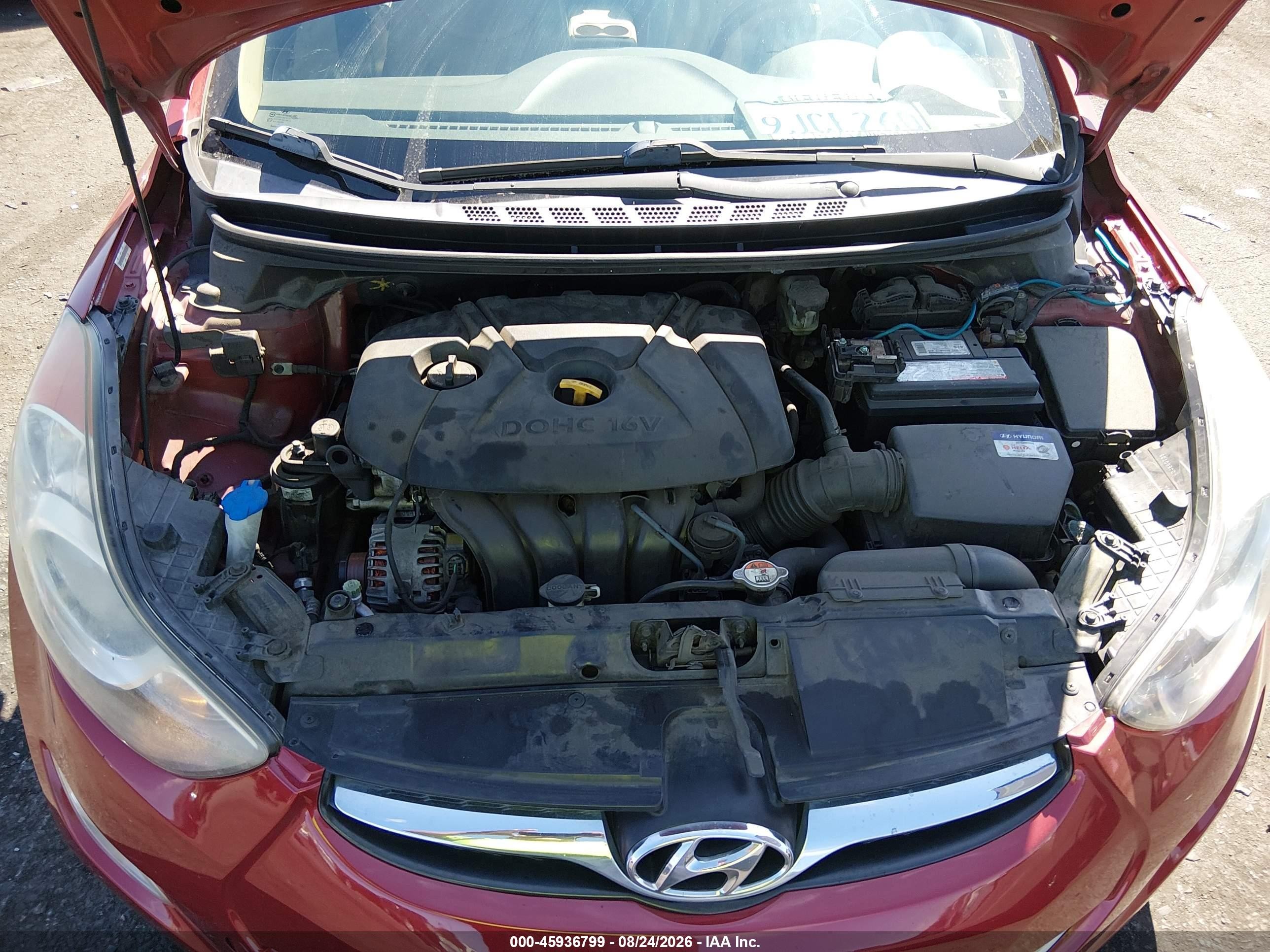 2012 Hyundai Elantra Gls (ulsan Plant) Бордовый vin: KMHDH4AEXCU359859