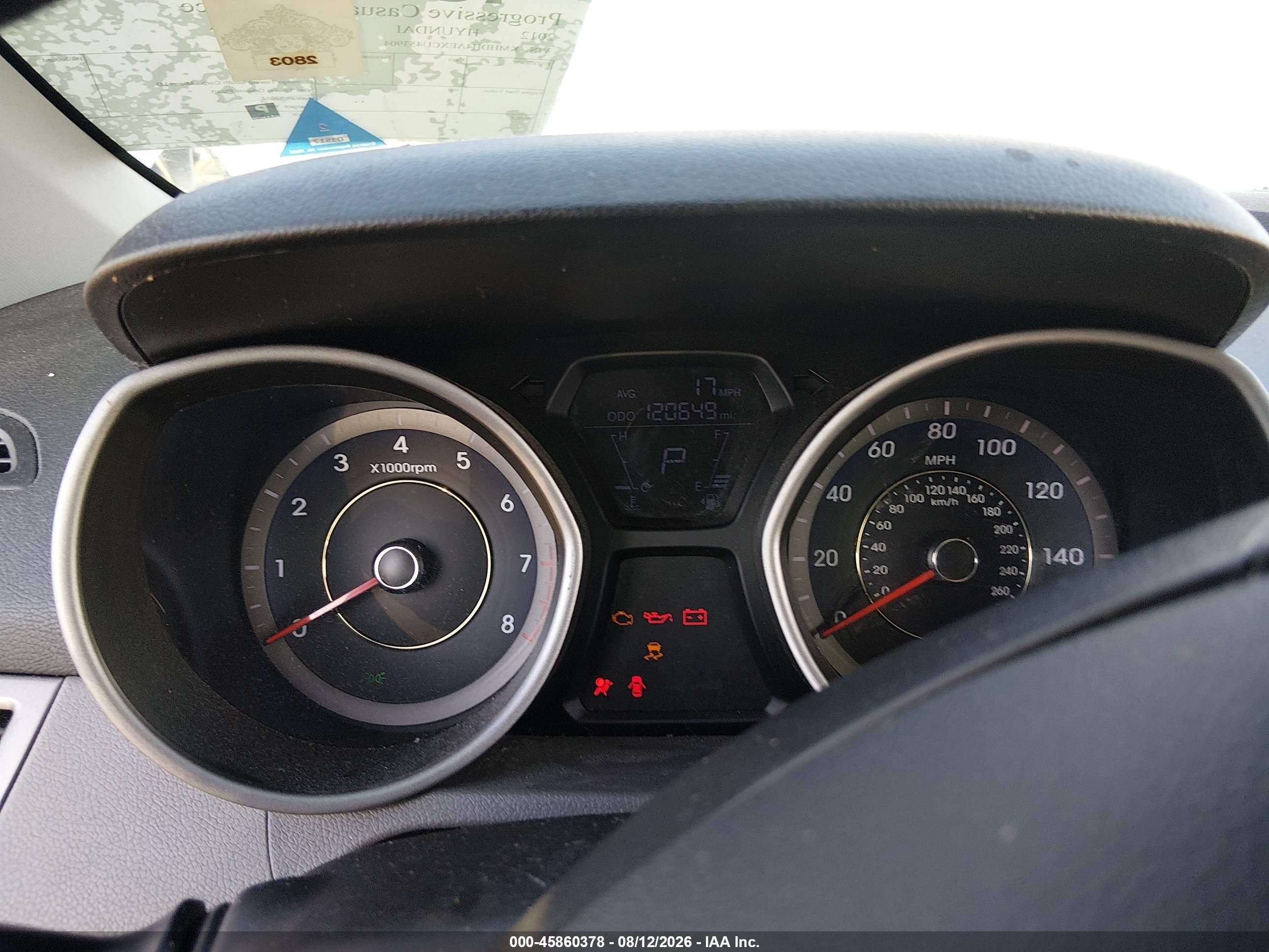 2012 Hyundai Elantra Gls (ulsan Plant) Gray vin: KMHDH4AEXCU453904
