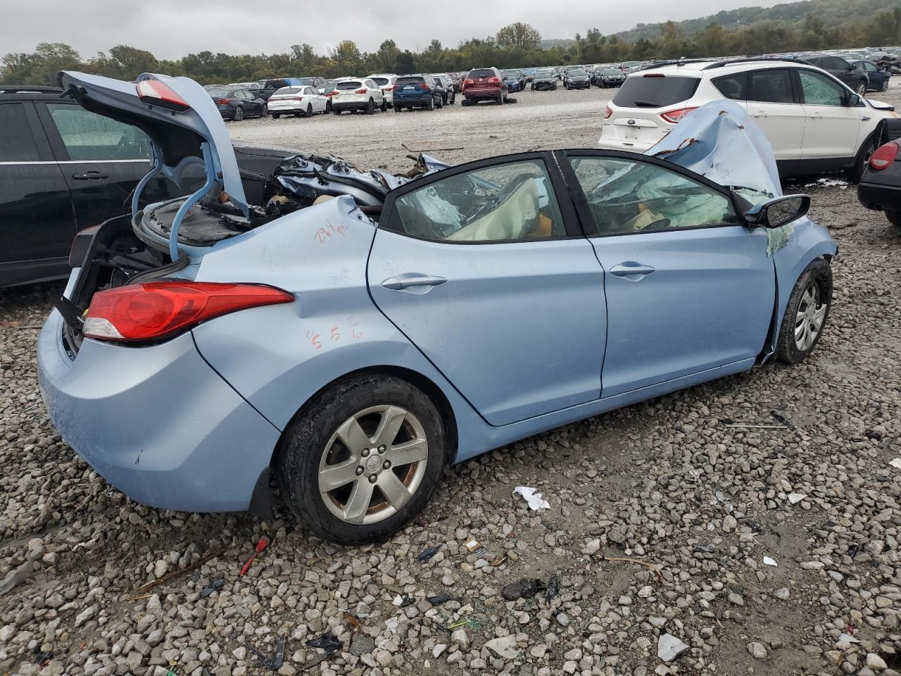 2012 Hyundai Elantra Gls Blue vin: KMHDH4AEXCU469245