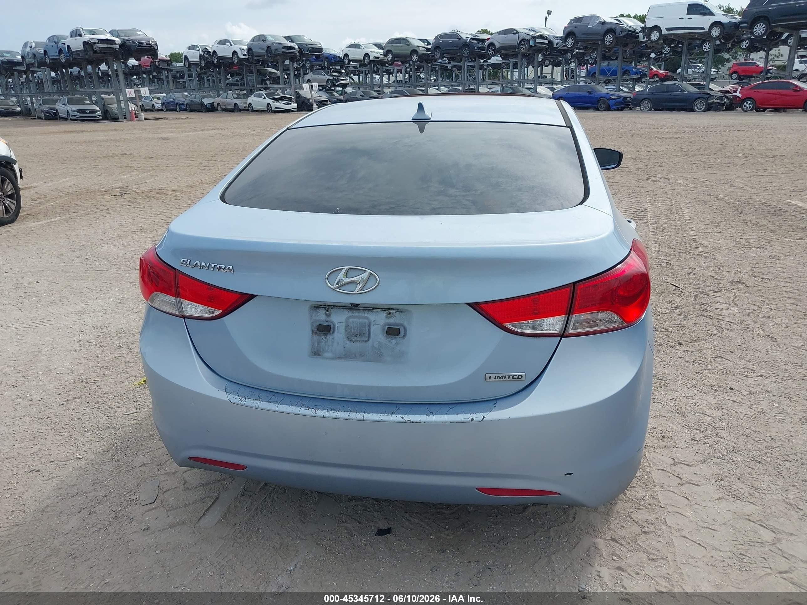 2012 Hyundai Elantra Limited (ulsan Plant) Light Blue vin: KMHDH4AEXCU501661