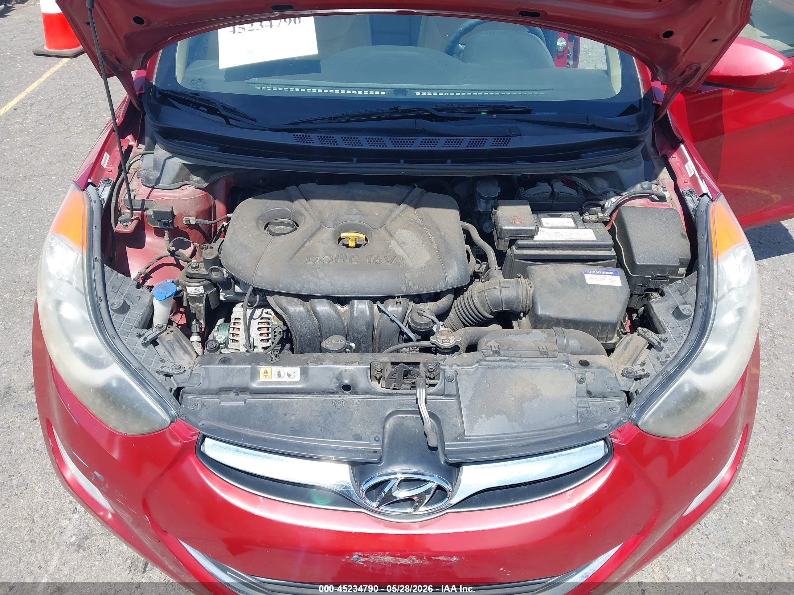 2013 Hyundai Elantra Gls Red vin: KMHDH4AEXDU493059