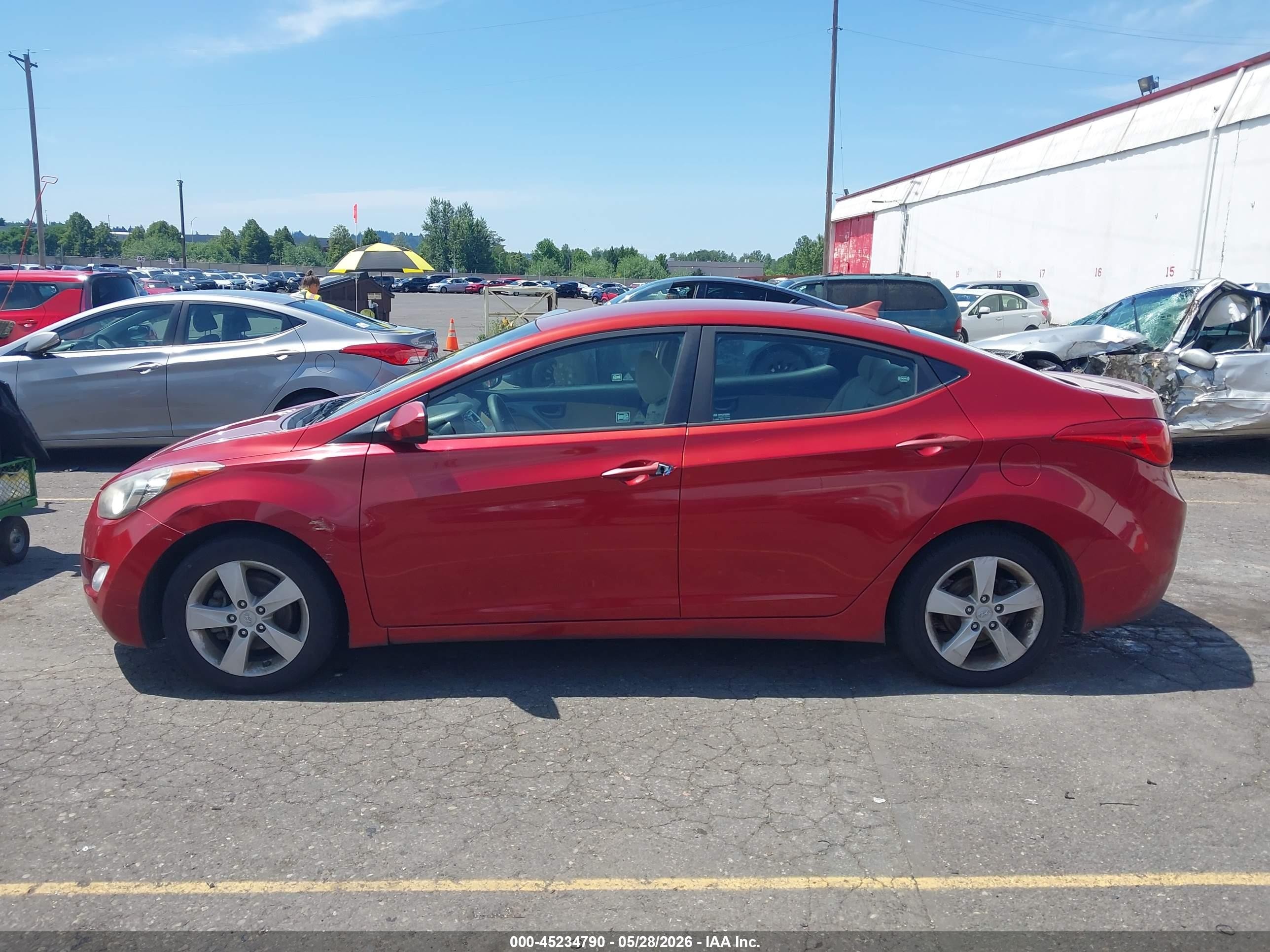 2013 Hyundai Elantra Gls Red vin: KMHDH4AEXDU493059