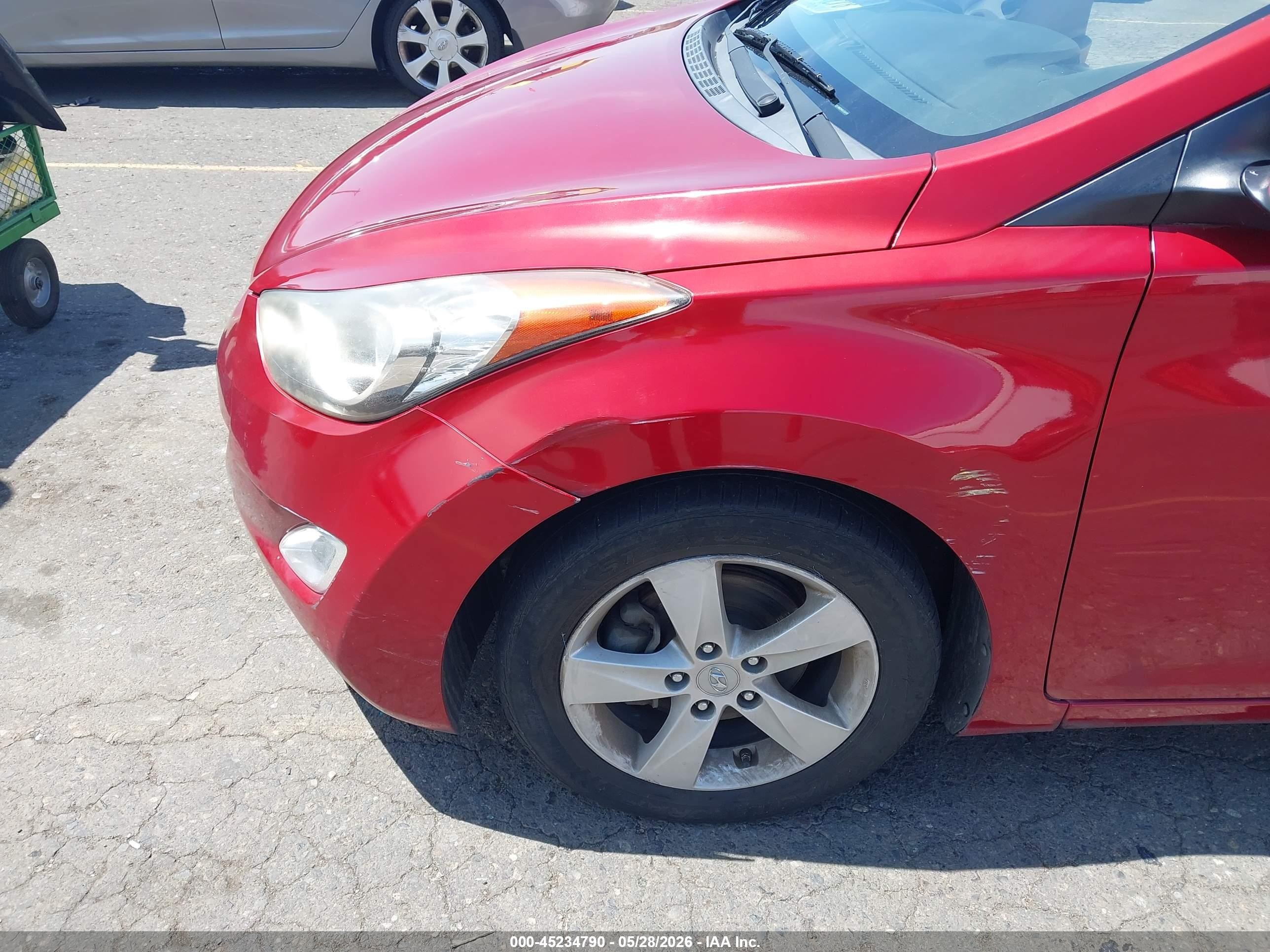 2013 Hyundai Elantra Gls Red vin: KMHDH4AEXDU493059